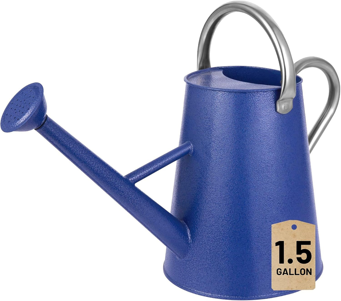 1.5 Gallon Watering Can for Outdoor Plants,Large Metal Plant Watering Pot with Removable Spout,Flower Garden Water Can Watering Pot,Galvanized Steel Watering Can with Stainless Steel Handles，Navy
