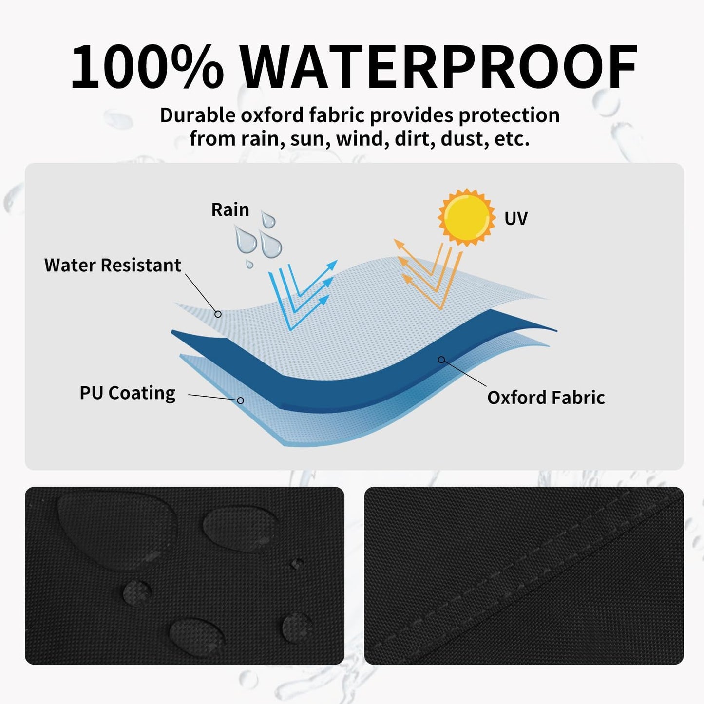 Easy-Going Stand-Up Patio Heater Cover with Zipper and Storage Bag, Waterproof Outdoor Heater Cover Dustproof, UV-Resisant, Wind-Resistant (95" H x 34" D x 19" B, Black)