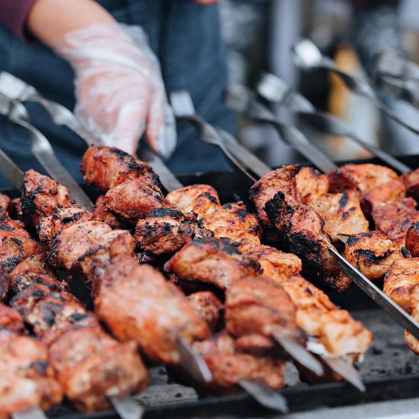 Large Metal Skewers For Grilling,Shish Kebab Skewer 23.6" Skewers For Kabobs Flat Barbecue Skewer Stainless Steel BBQ Grill Stick for Meat, Chicken, Shrimp, Fruit, Vegetables