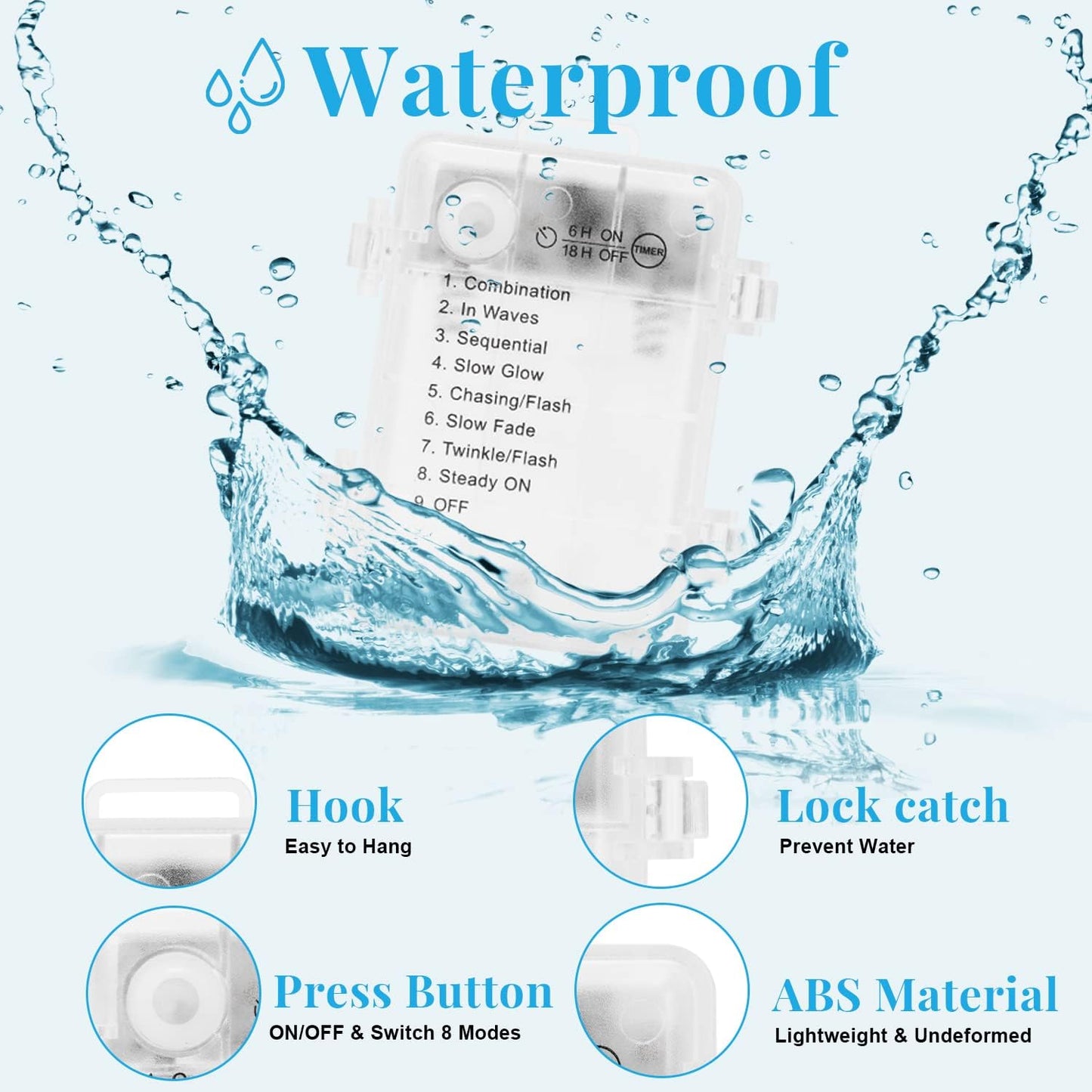 Homemory 4 Pack 20 Ft 60 LED Multicolor Fairy Lights Battery Operated Christmas Lights with Remote, Waterproof 8 Modes Firefly Twinkle String Lights for Party Bedroom Wedding Decorations