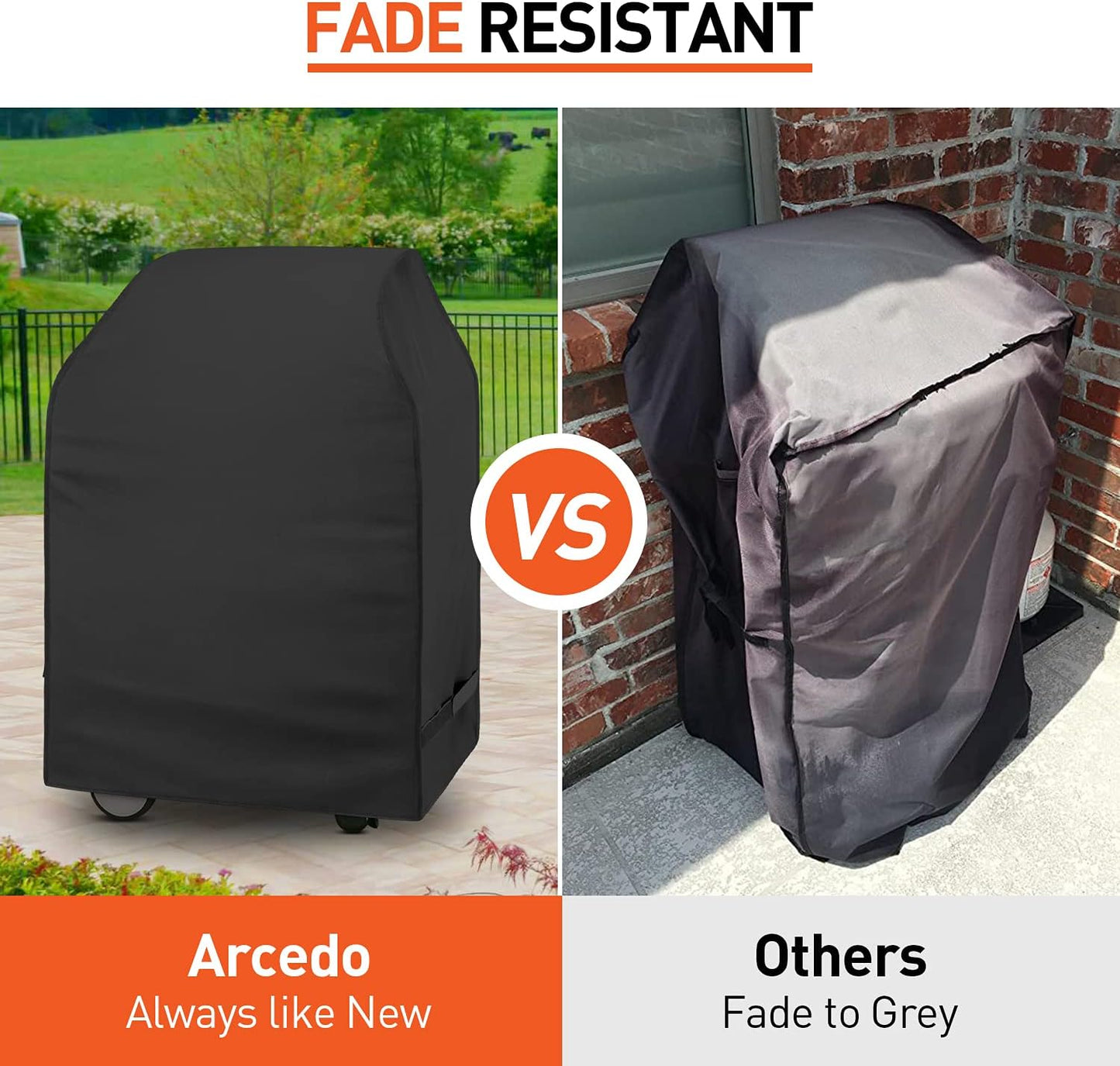 Small Grill Cover for Outdoor Grill 32 Inch, Heavy Duty Waterproof 2 Burner Gas BBQ Cover Compatible with Weber Spirit Charbroil Nexgrill with Collapsed Side Tables