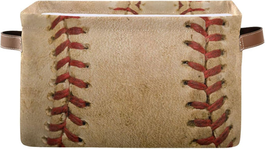 Baseball Rectangular Storage Basket Organizer Bin Shelf Baskets For Home Office Dorm