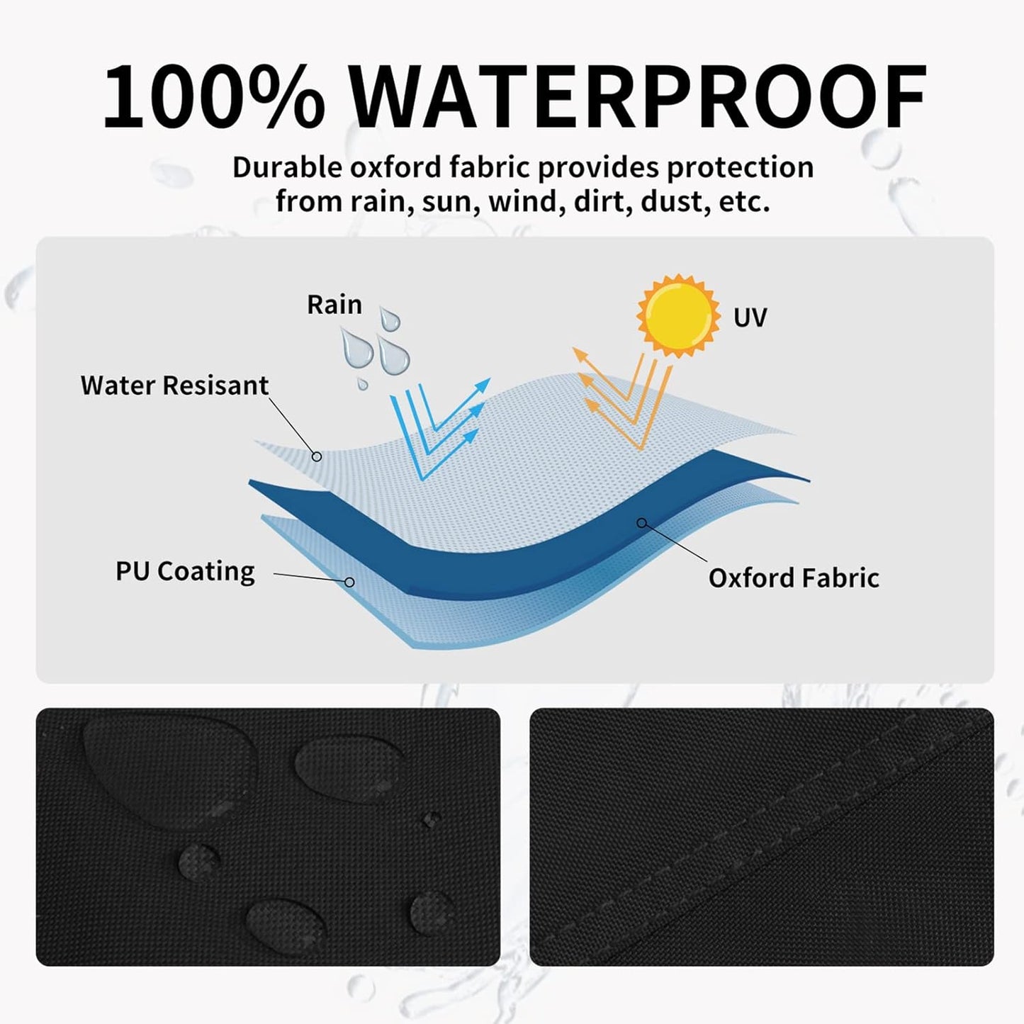 Easy-Going Pyramid Torch Patio Heater Cover with Zipper and Storage Bag, Waterproof Outdoor Heater Cover Dustproof, UV-Resisant, Wind-Resistant (90" H x 23" L x 23" W, Black)