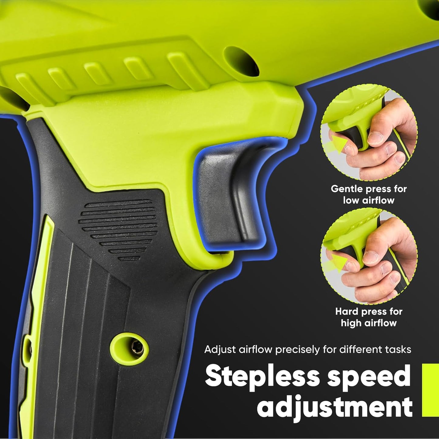 Portable Dust Cleaner, Blower Leaf Blower Cordless, Handheld Blower, Hand Blowers for Lawn Care, Patio Cleaning, 4.0Ah Battery, Charger Included (2 Battery with Storage Case)