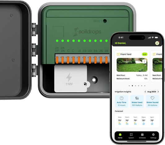 AI Smart Sprinkler Controller, 8-Zone WiFi Irrigation Controller for Indoor & Outdoor Use, DIY Garden & Lawn Watering Kit, App-Based Auto Watering