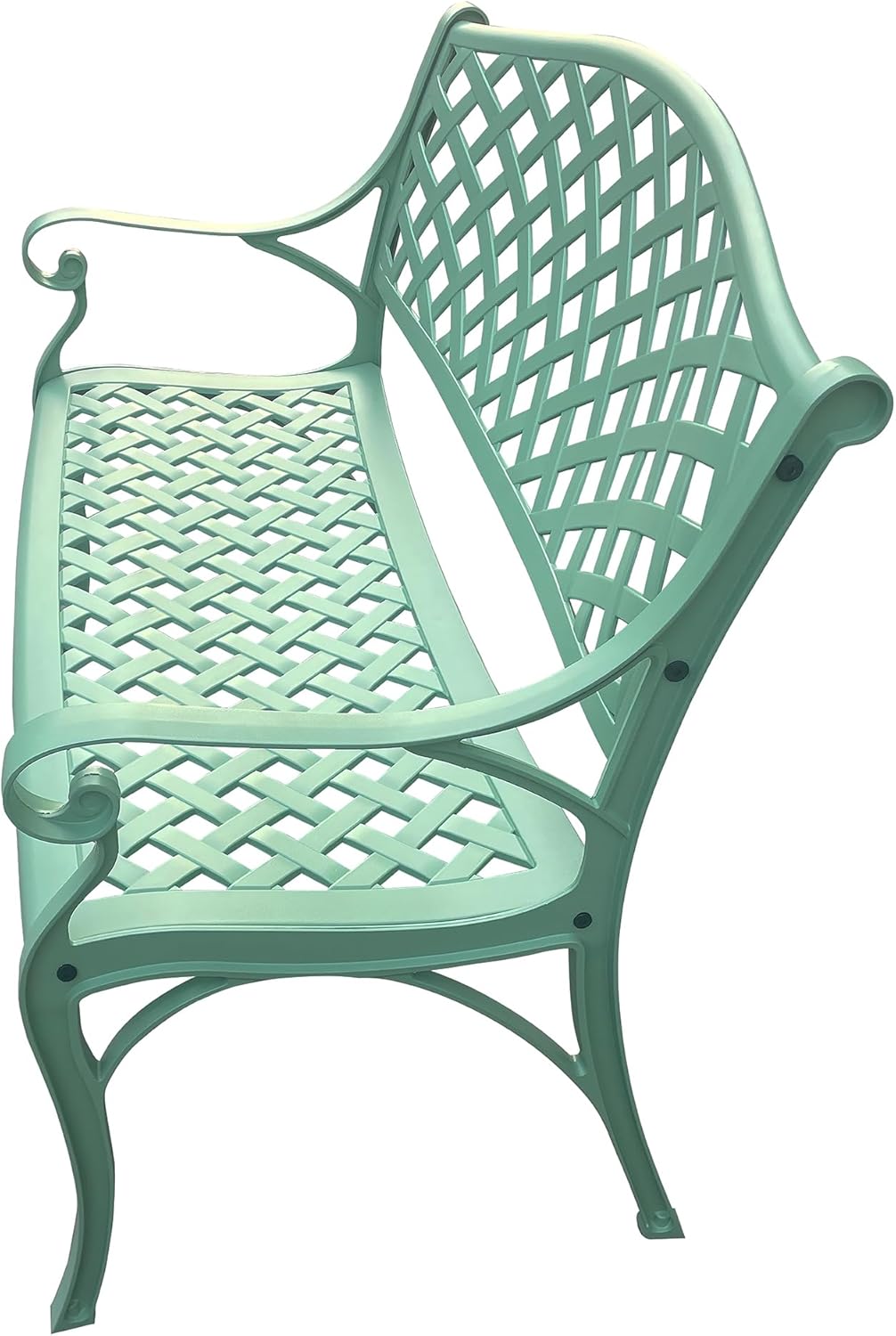 Oakland Living Outdoor Aluminum Modern Seafoam Green Patio Bench Loveseat