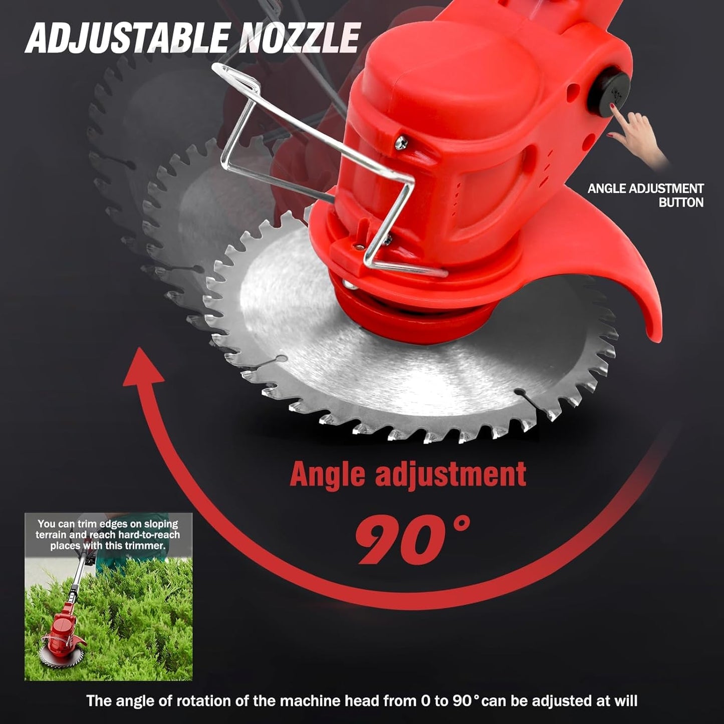 ALSO GO 24V Electric Weed Wacker, Cordless Grass Trimmer, 3 in 1 Grass Trimmer with 2pcs Batteries & Charger, Battery Powered Weed Eater/Brush Cutter/Edger with Wheels for Garden and Yard Lawn