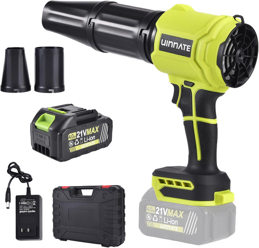 Leaf Blower Cordless with 1 Pack Battery and Charger, Electric Blowers for Lawn Care & Garden, 21V 4000mAh Battery Powered Leave Blowers, Lightweight Handheld Blower for Patio, Car, Dust, Driveway