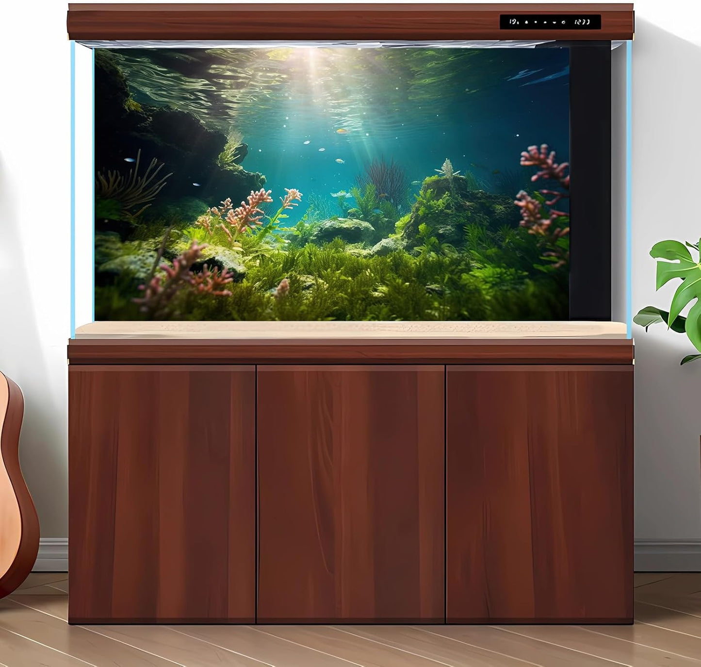Ocean Floor Fish Tank Background Under The Sea Aquarium Background Underwater Aquatic Plants Sunray Terrarium Backgrounds Deep Sea Rock Tropical Aquarium Fish Tank Backgrounds Decors 30x18in