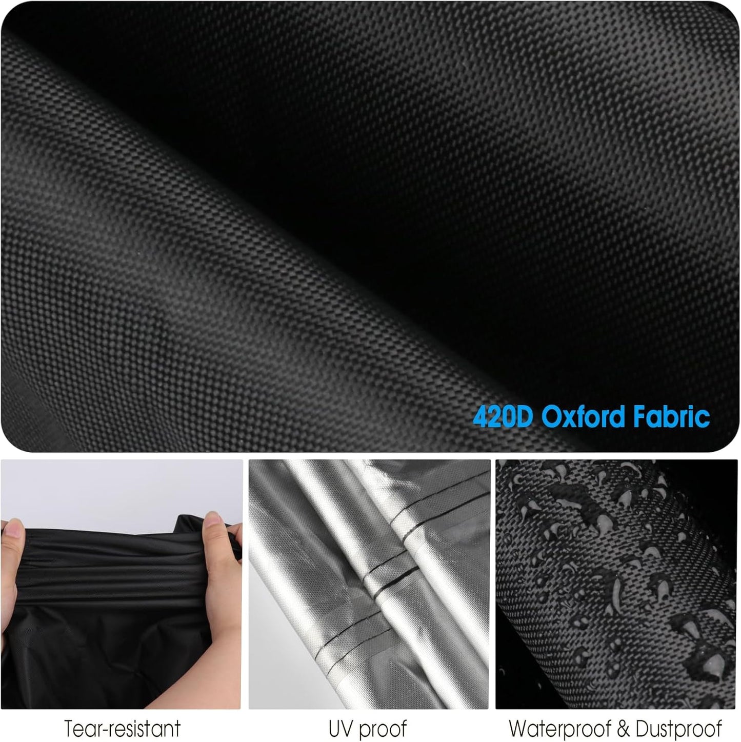 Outdoor Grill Cover for Royal Gourmet PD1305H 3-Burner Propane Gas Grill, 32'L x 19'W x 9'H, Black