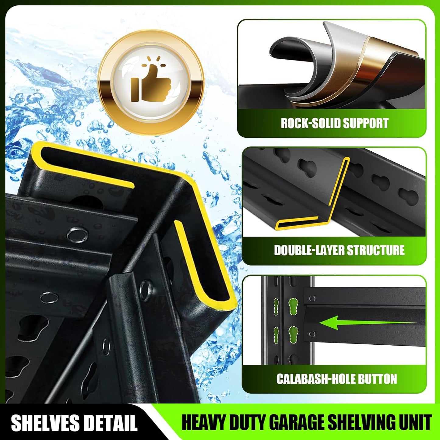 93''HStorage Shelves,5 Tier Garage Shelving 3500LBS Heavy Duty,Metal Shelves, Adjustable Industrial Shelving Units,Rustproof Shelf Rack, 93''H*45.7''W*19.7''D