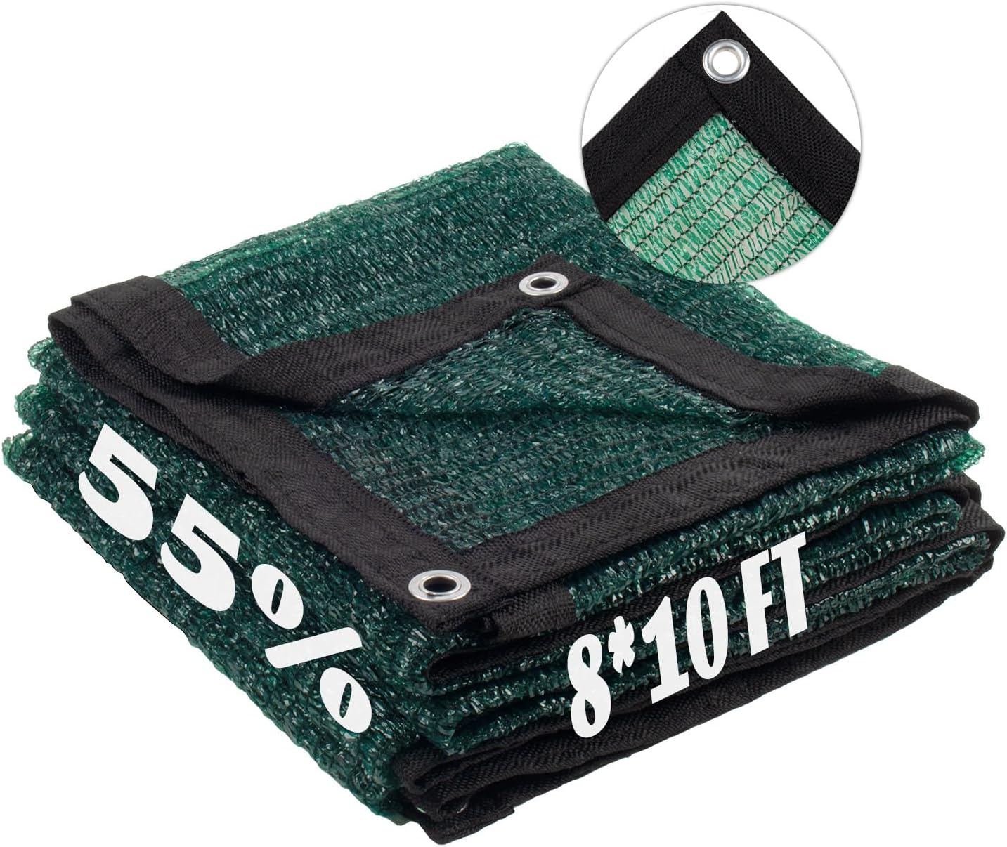 LOVE STORY 8x10FT 55% Green Shade Cloth Sun Shade Net with Grommets Sunblock Net Mesh Tarp for Garden,Plants Cover,Greenhouse and Patio