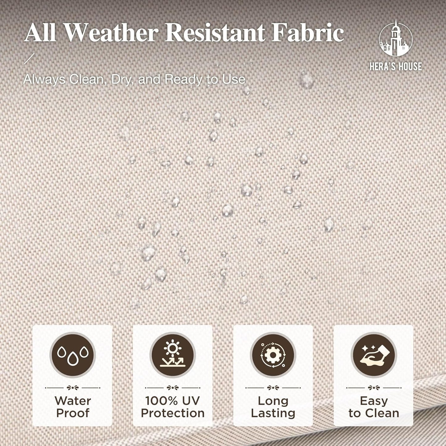 HERA'S HOUSE Patio Furniture Set, All Weather 4 Seats Outdoor Sectional Wicker Sofa with 44" Coffee Table, 5.5" Thick Waterproof Cushion Modular Conversation 5 Pieces Sofa Set for Garden Deck Backyard