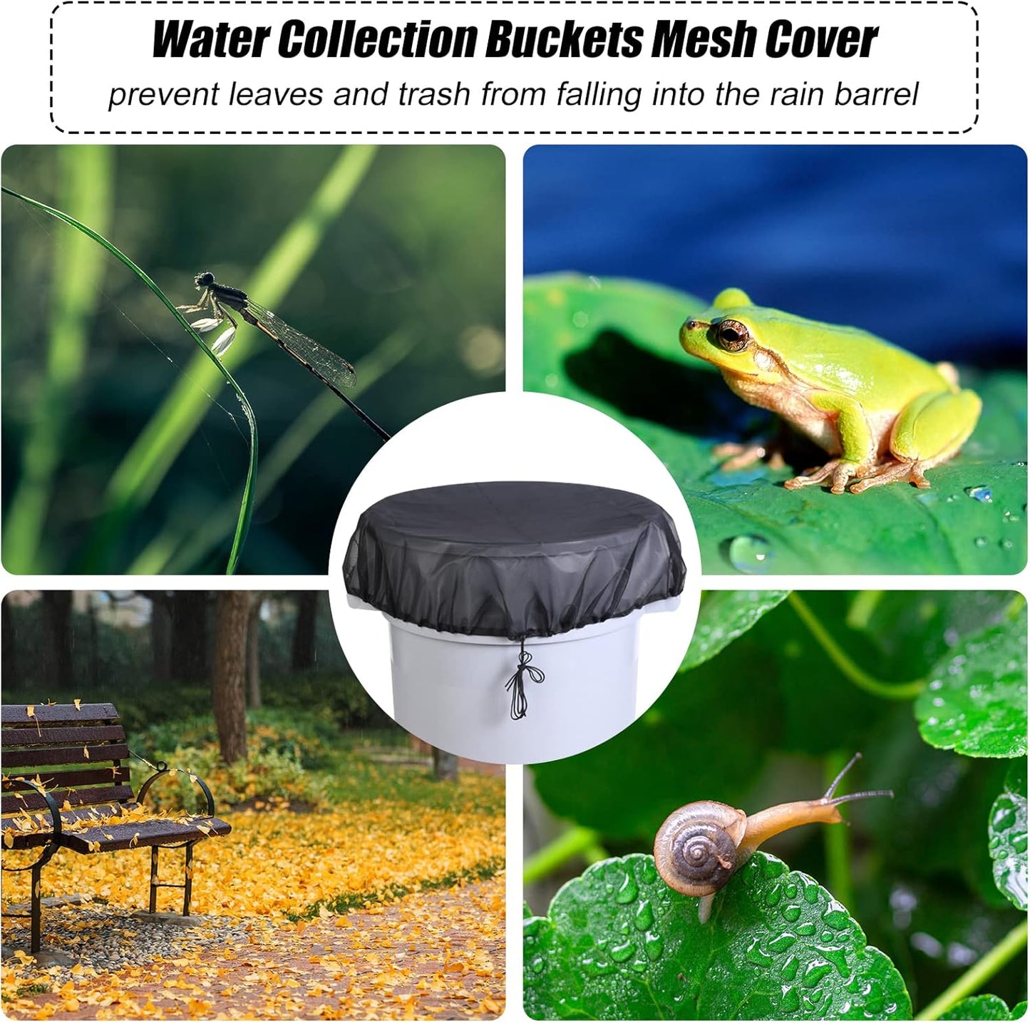 37.5 Inch Mesh Cover for Rain Barrel,Rain Bucket Leaf Filter Screen Cover