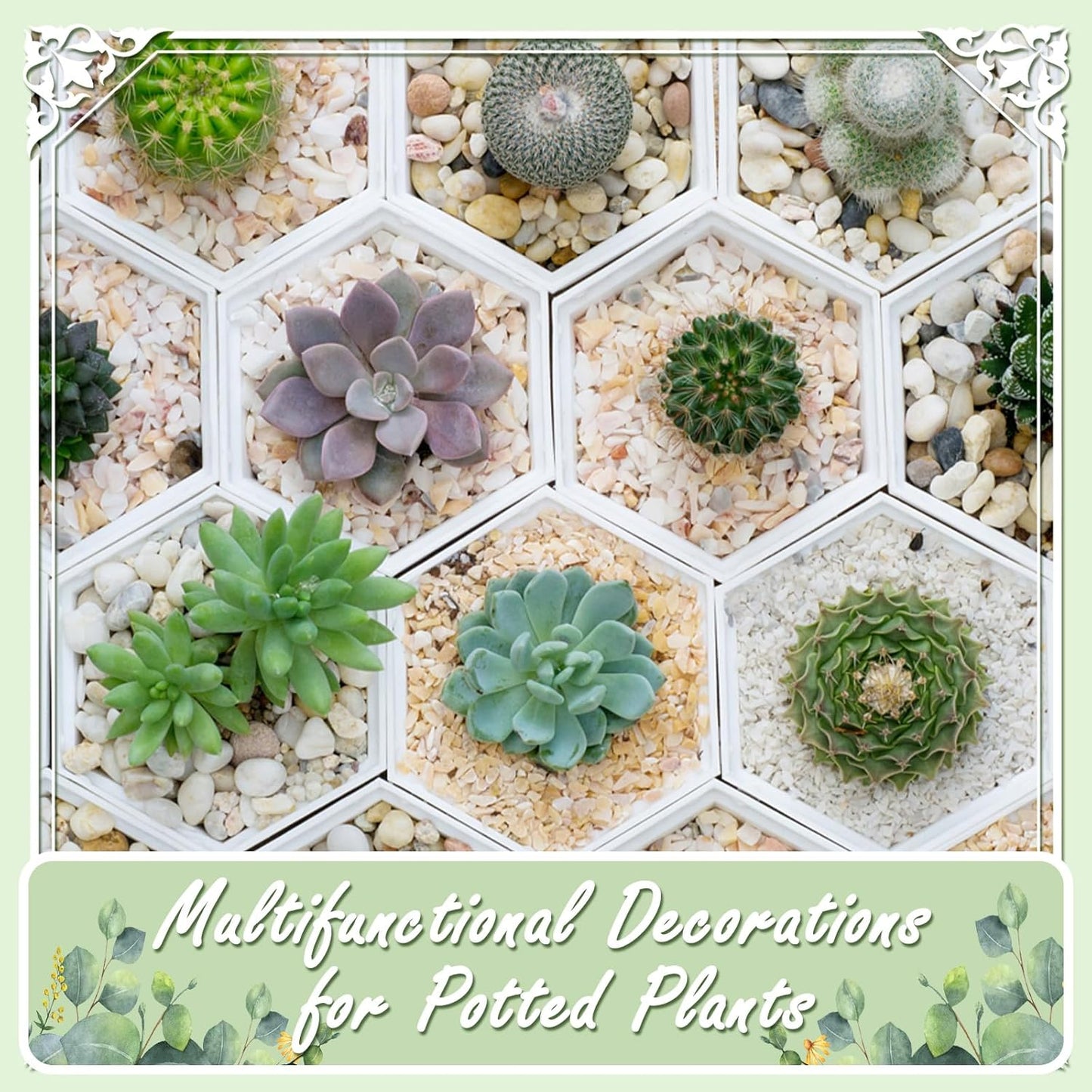 11lbs Mix Natural River Rocks, High-Polished Pebbles for Plants Garden, 1-2 inch Decorative Mix Stones, Ideal for Fish Tank, Vases, Crafting, Home Decor and Garden Landscaping Rocks,Mix