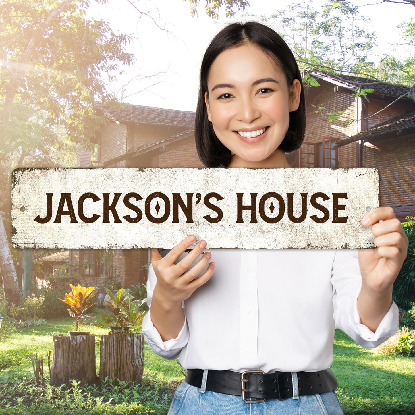 Rustic Custom Sign, Personalized Metal Signs, Gift for Him Men Dad, Man Cave, Indoor and Outdoor Use, 4x18 Inches, ACM, Fade Resistant, Made in the USA