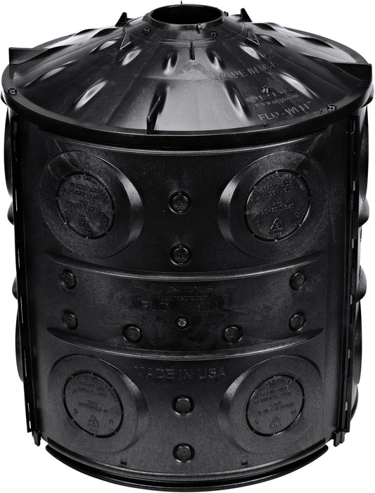 NDS FWAS24 50 Gal. Flo Stormwater Dry Well System Kit with 3 Side Panels & 1 Cover, Ideal for Rainwater Collection, Black