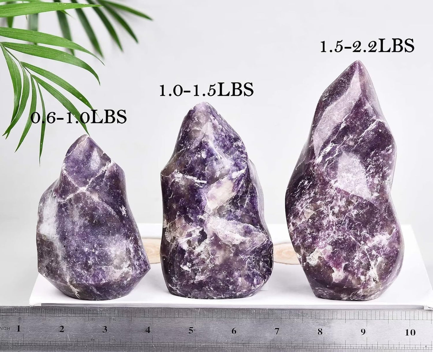 AMOYSTONE Purple Lepidolite Crystals Tower Flame Shaped Stone Energy Meditation Healing Crystal Home Decor 1.5-2.2 Pound