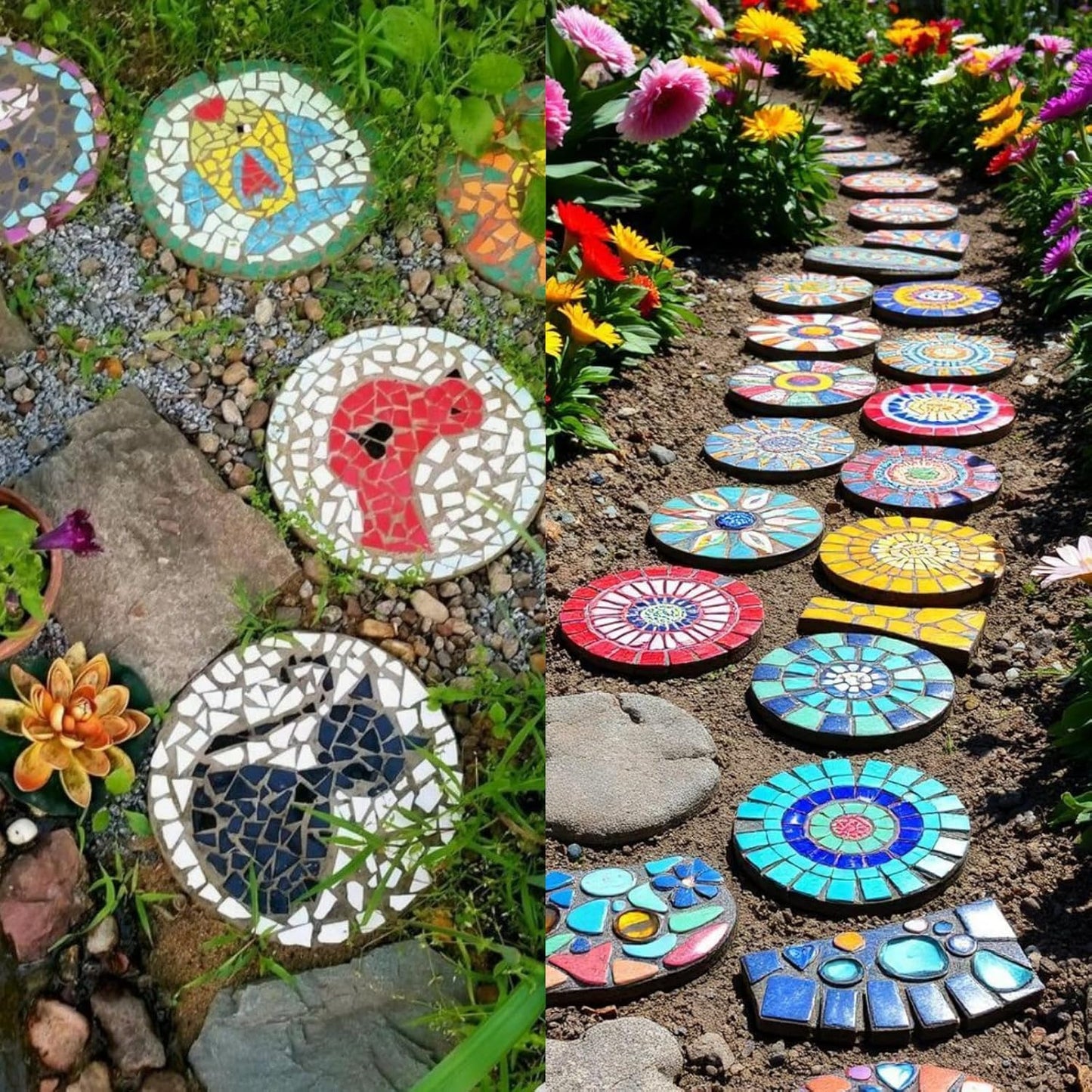 6 Pcs Bigger Round Stepping Stone Mold, 3 Size Cement Molds for Concrete, 10.63" 11.81" 12.99" Thicken Plastic Concrete Molds for Casting Garden Pavement and Stepping Stones Outdoor Walkway