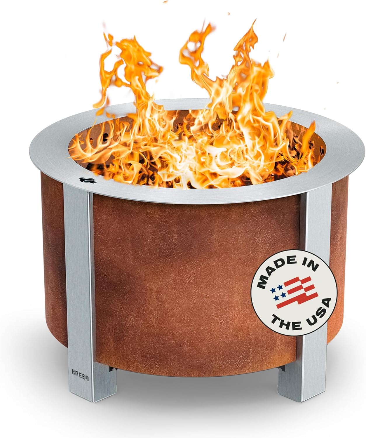 Breeo Smokeless Fire Pit (X Series 19, Corten Steel) | 22.1 inch Smokeless Fire Pit for Outside | 47 Pounds | Ideal for Families | Compatible with Wide Range of Breeo Accessories