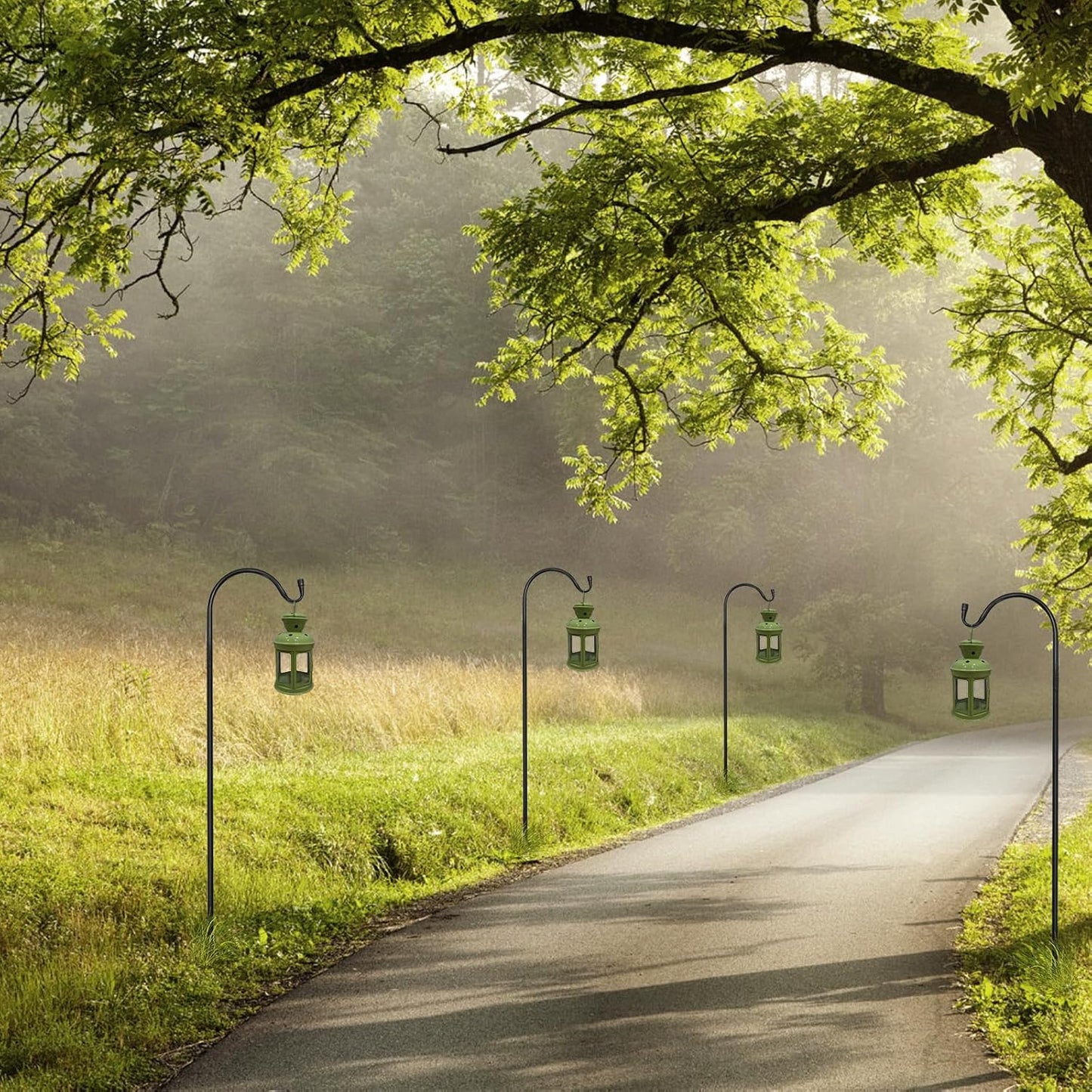 MIXXIDEA 37” Inch Heavy Duty Garden Shepherds Hooks for Outdoor Height Adjustable Plant Hangers Outdoor Shepherds Hook for Bird Feeders, Lanterns,Outdoor Décor, Plants, Wedding, Garden (37inch 8PK)