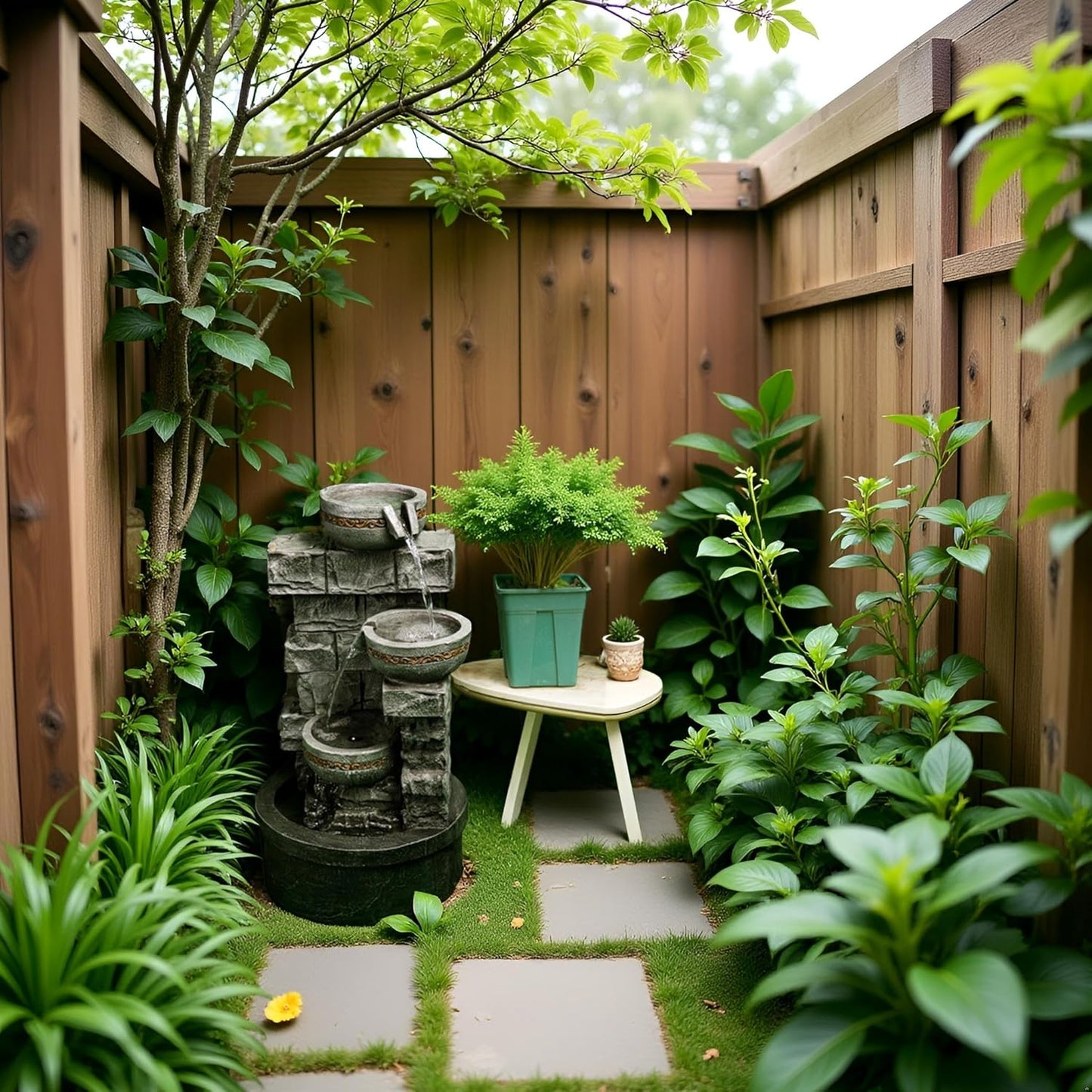 Water Fountian Outdoor - 3 Tiered Bowls Floor Stacked Stone Pump Waterfall Fountain,Provide Flowing Water Feature for Outside Garden,Backyard,Lawn,27 Inch Tall