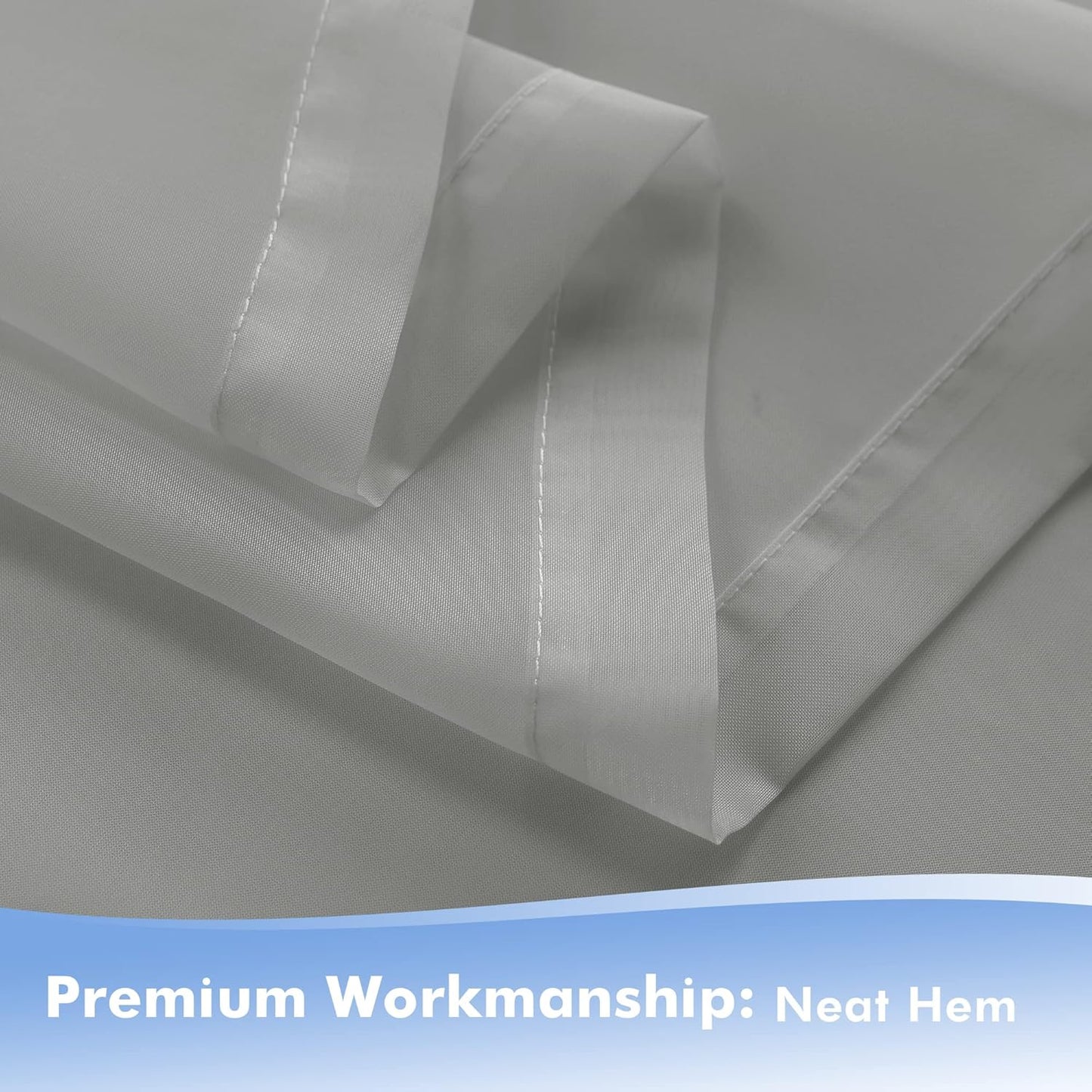 HolidayIdeas Outdoor Sheer Curtains for Patio Waterproof, 4 Panels - 54 x 84 Inch - Cloud Grey Light Filtering Voile Outside Curtains Grommet Drapes for Front Porch, Gazebo, Pergola, Backyard