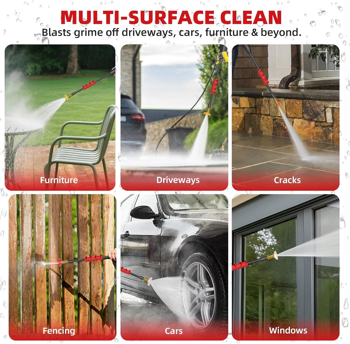 Electric Pressure Washer, 2.5 Max GPM Power Washer with Foam Cannon, Powerwasher with 4 Nozzles, High Pressure Washer for Cars, Driveways, Patios, Decks