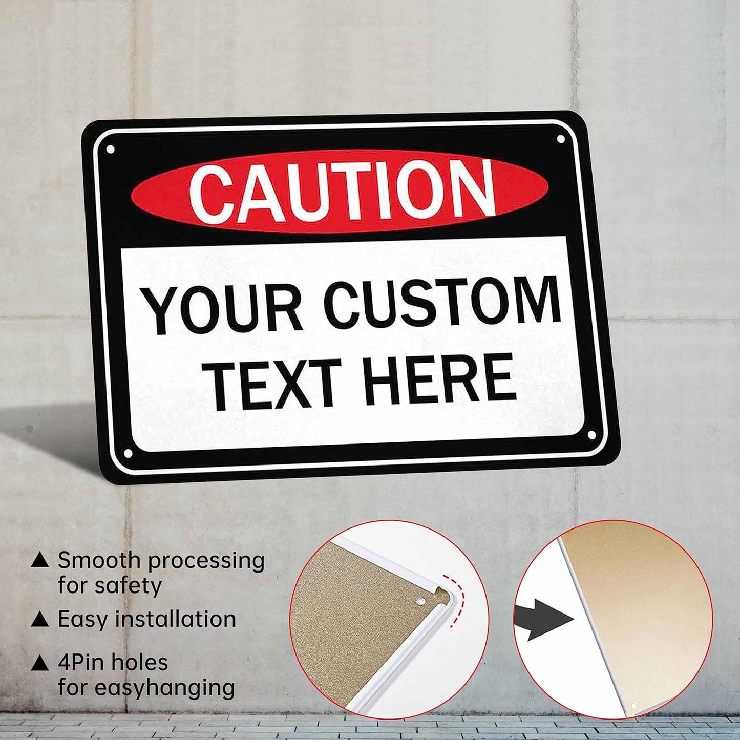 Custom Sign, Personalized Metal Signs, Customize for Office, Business, Workplace, Office, Home, Delivery Signs, Metal Sign With Your Own Image, Text,Photo, Pets, Kids Art Made in USA (Design 3)