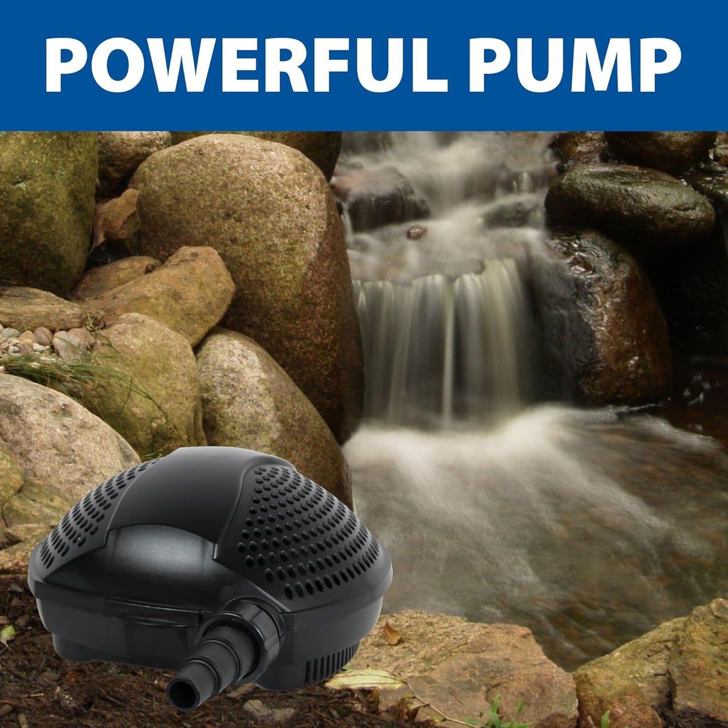 The Pond Guy SolidFlo G2 Submersible Pump for Small Ponds, Water Gardens & Waterfalls, Quiet, Durable, and Efficient Flow, Easy DIY Setup, 600 GPH