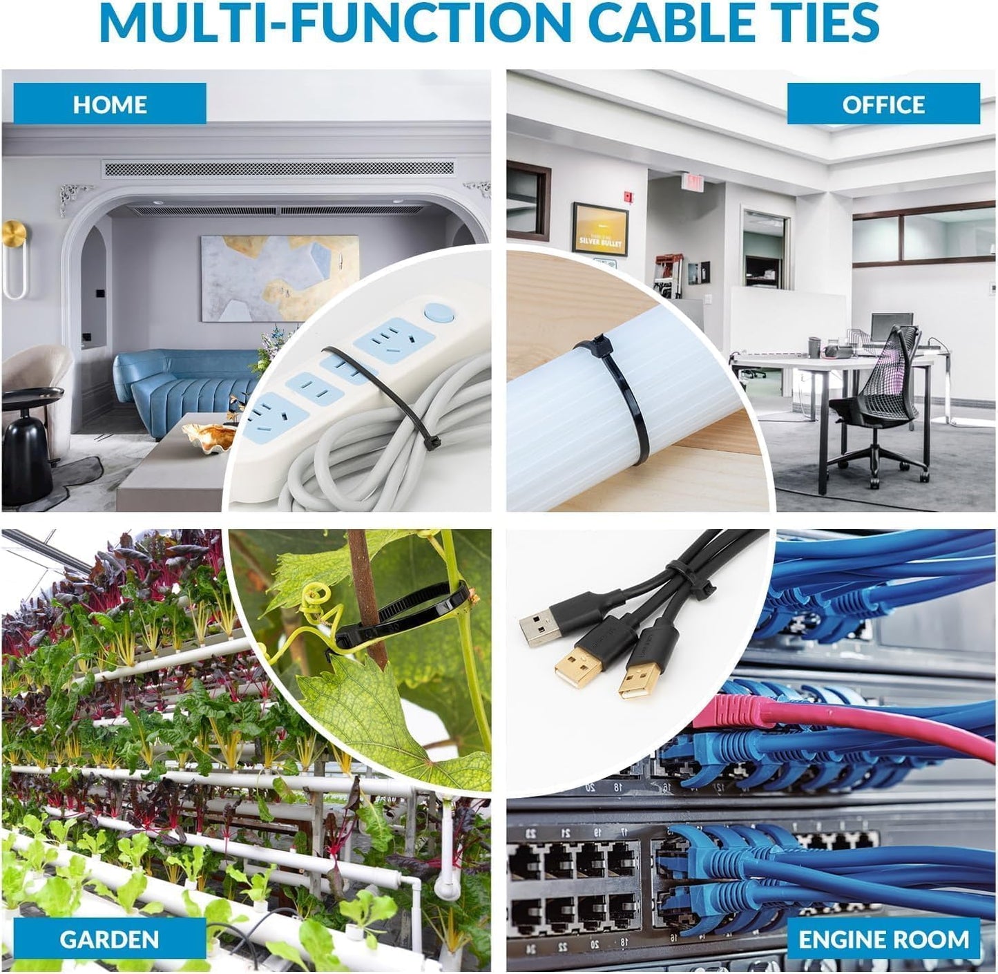 XINGO 12 Brown Zip Ties Heavy Duty 100 Pack, 120 LBS Tensile Strength, Premium Nylon Cable Wire Ties, Self-locking Plastic Ties for Indoor and Outdoor Use