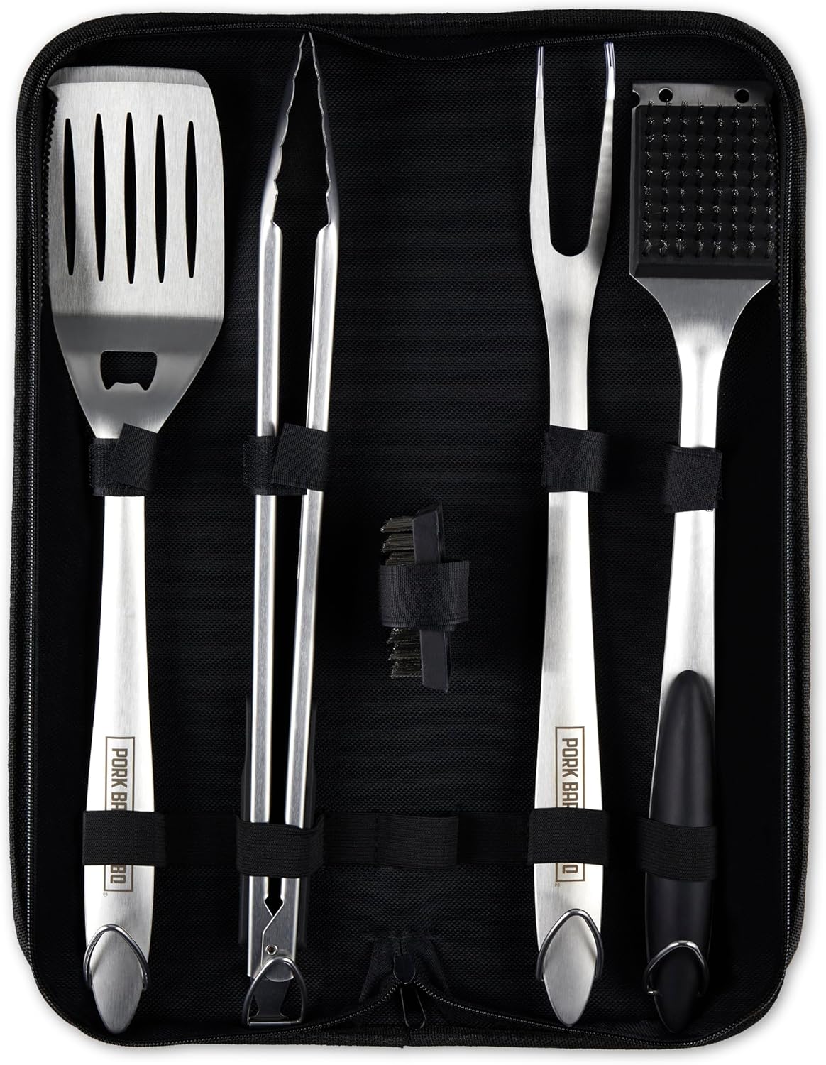 Pork Barrel BBQ Tool Set Grill Kit - Premium Stainless Steel BBQ Grill Accessories, Grilling Tools & BBQ Accessories for Outdoor Grill - Perfect BBQ Tools and Grilling Gifts for Men