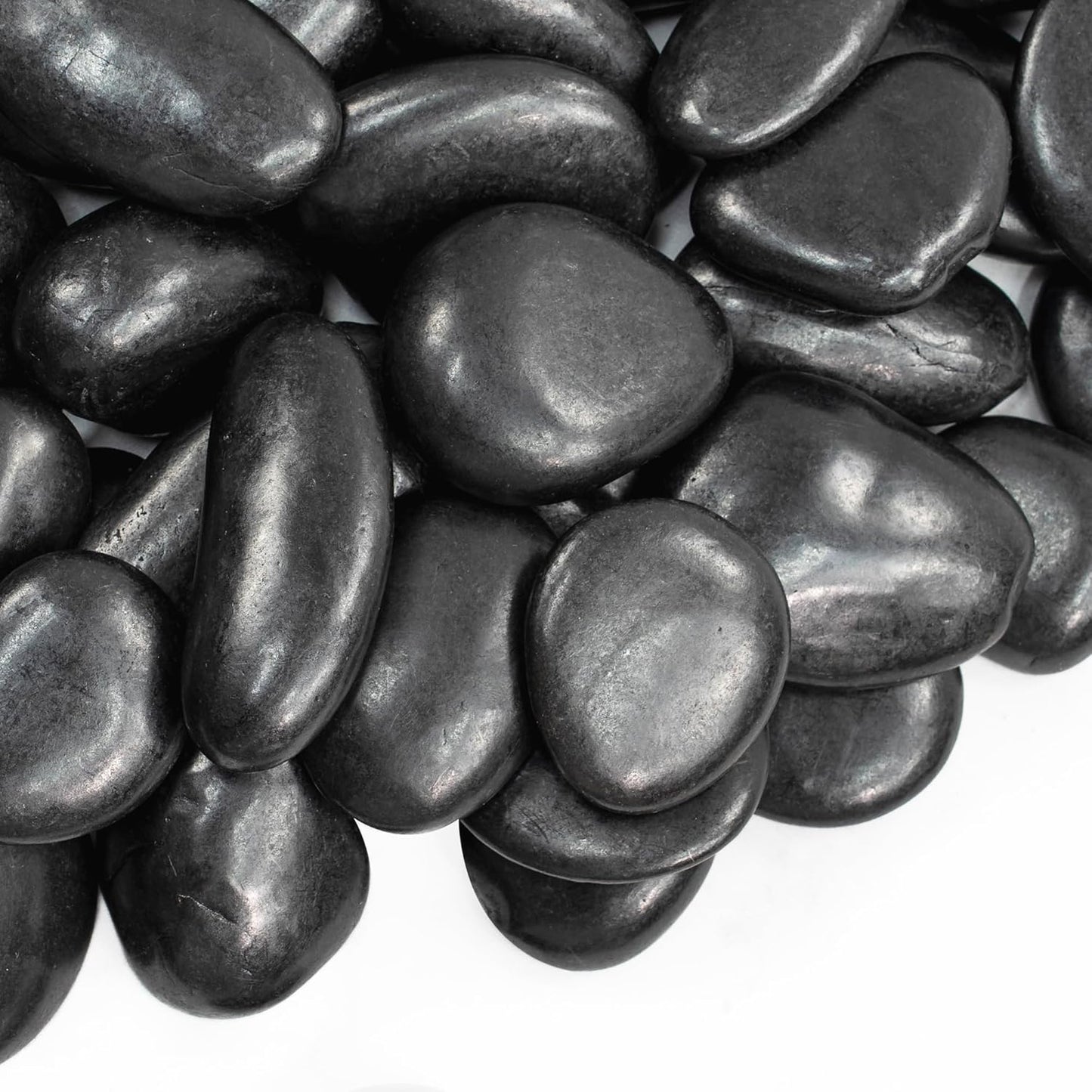 5lbs Large Pebbles for Indoor Plants, 2-3 Inch Natural Black River Rocks for Aquarium, High Polished Decorative Stones for Vase Filler Fish Tank Landscaping Garden