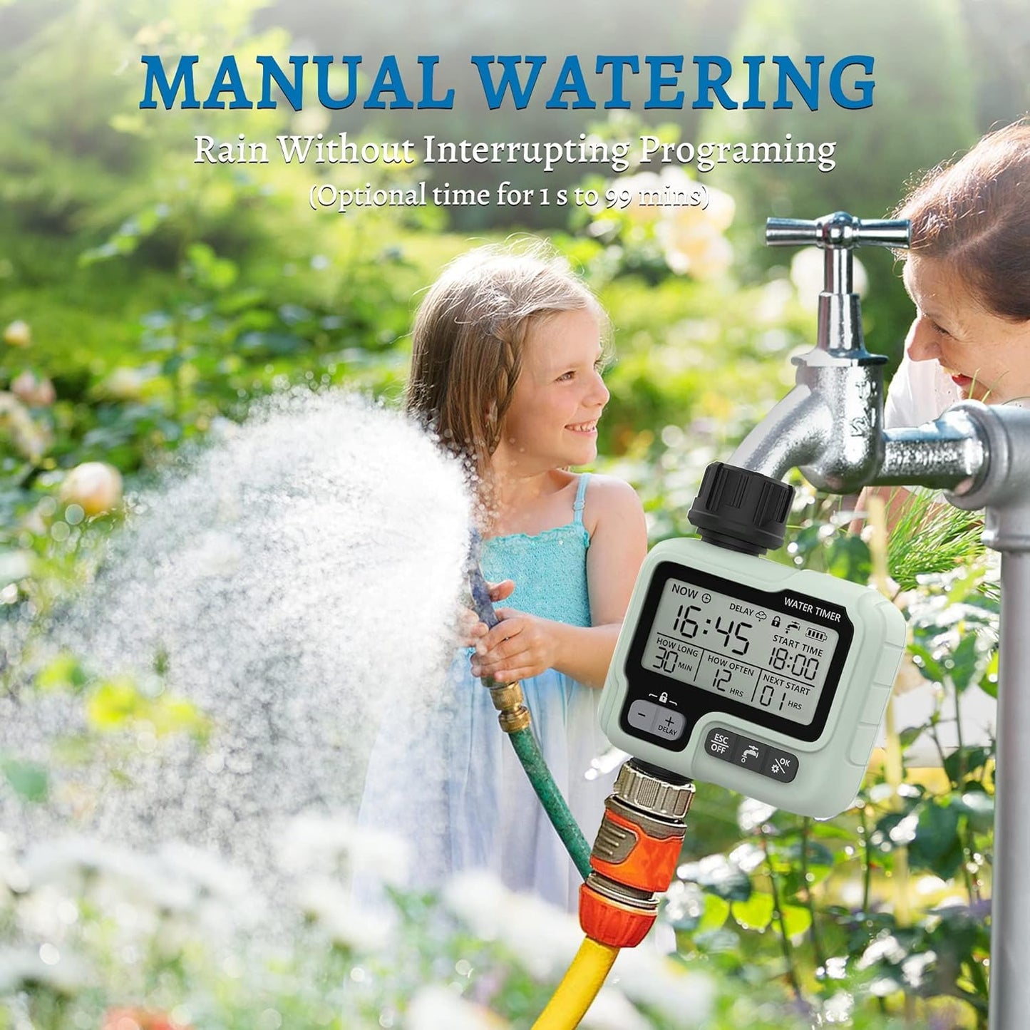 Hose Timer,Sprinkler Timers for Watering,Automatic Outdoor Water Timer,Garden Irrigation System Controller,Timed Sprinklers for Yard,Hoses Timer for Lawn,Misting Cooling