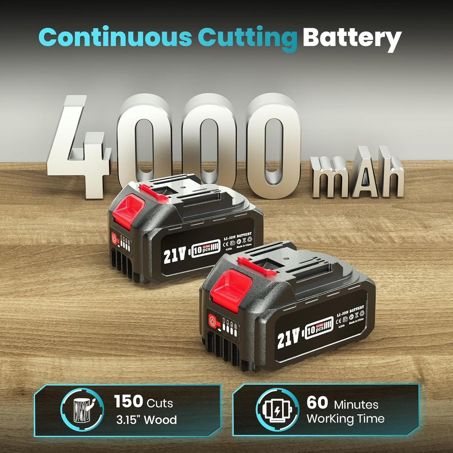 Seesii Mini Chainsaw 8-inch, Mini Chainsaw Cordless Tool Set, Battery Chainsaw with 2x 4.0Ah Batteries, Handheld Electric Power Chain Saw with Oiler, Safety Lock for Tree Trimming,Wood Cutting