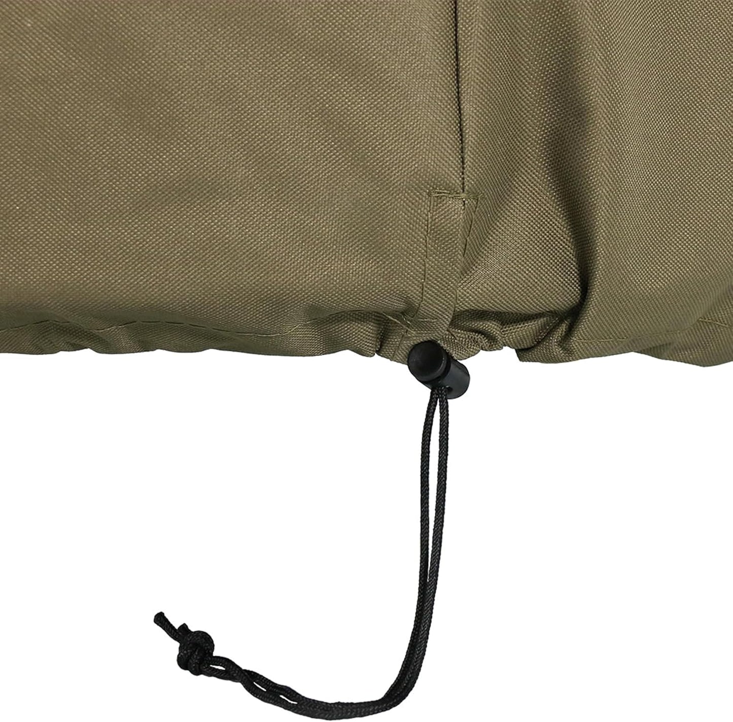 Sunnydaze Round Outdoor Fire Pit Cover - Heavy-Duty 300D Polyester and PVC with Drawstring Closure - Khaki - 30-Inch