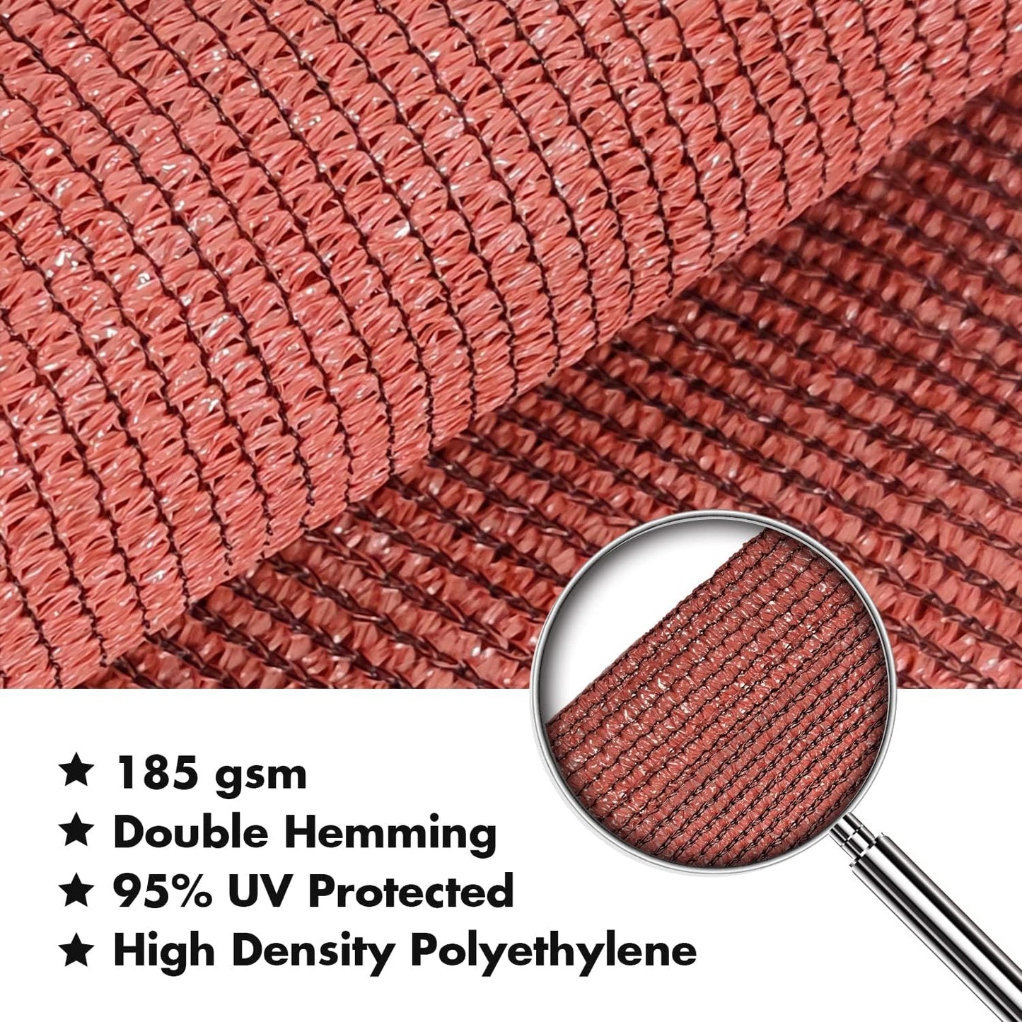 KANAGAWA 10'X10' Rust Red Custom Size Sun Shade Sail Square UV Block Canopy Cover for Patio Backyard Lawn Garden Outdoor (Customized Available)