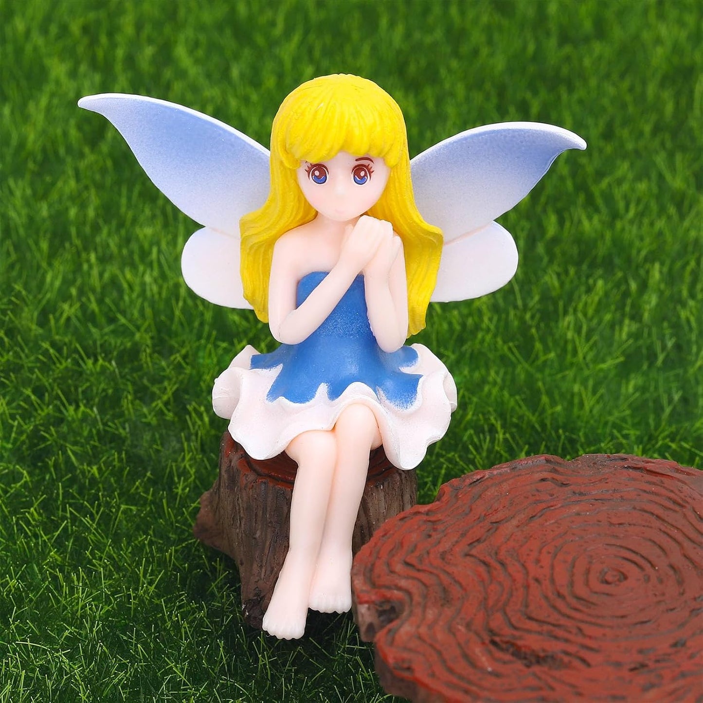 ONEST 9 Pieces Miniature Fairy Garden Accessories Small Fairy Figurines Hand Painted Fairies Figures for Car Decor Garden Flower Pot Birthday Cake Topper