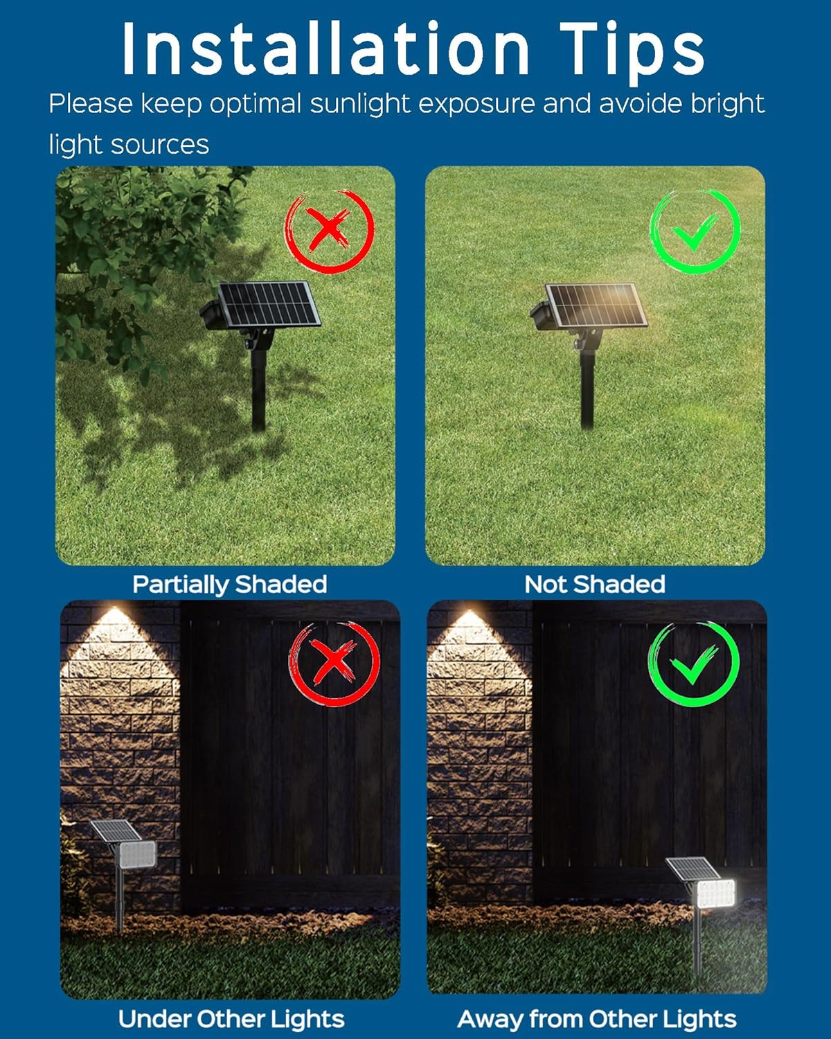 JACKYLED 84-LED Solar Spotlights 5 Lighting Modes 360° Adjustable IP65 Waterproof Super Bright Overnight Solar Spot Lights for Outside with Extendable Spike for Yard, Garden, Lawn, Pathway, 4 Pack