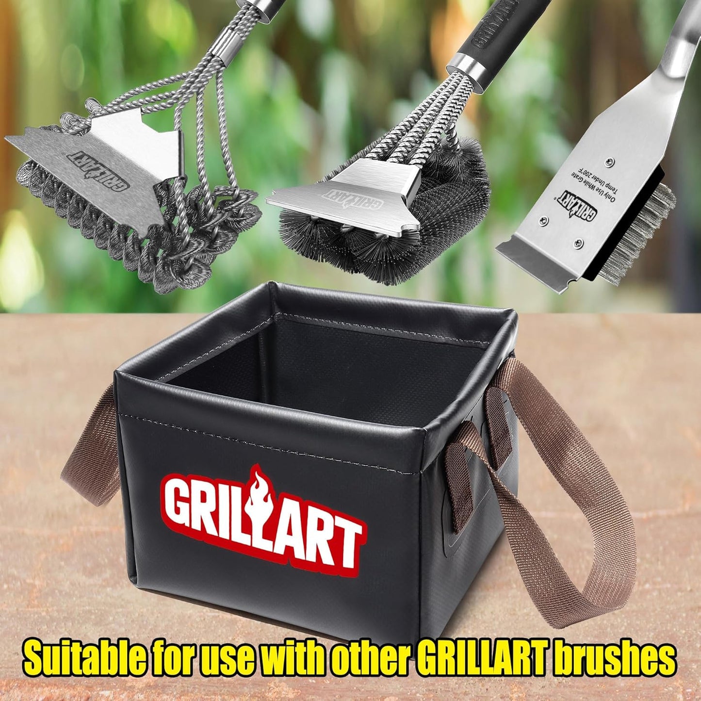 GRILLART Grill Brush Bristle Free, Soak Basin, Perfect Partner for SteamWizards Grill Brush (Only Soak Basin No Grill Brush)