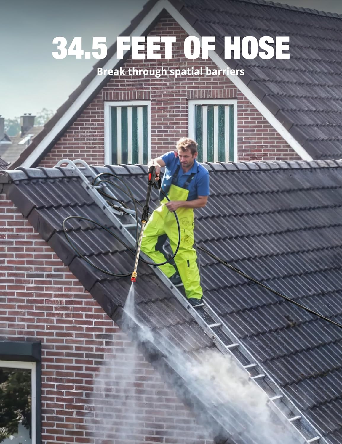 Gas Pressure Washer 3800 PSI and 2.5 GPM, 212CC, with Onboard Soap Tank, 10" Wheel, 5 Nozzle Set, for Cars/Fences/Homes/Patios/Furniture