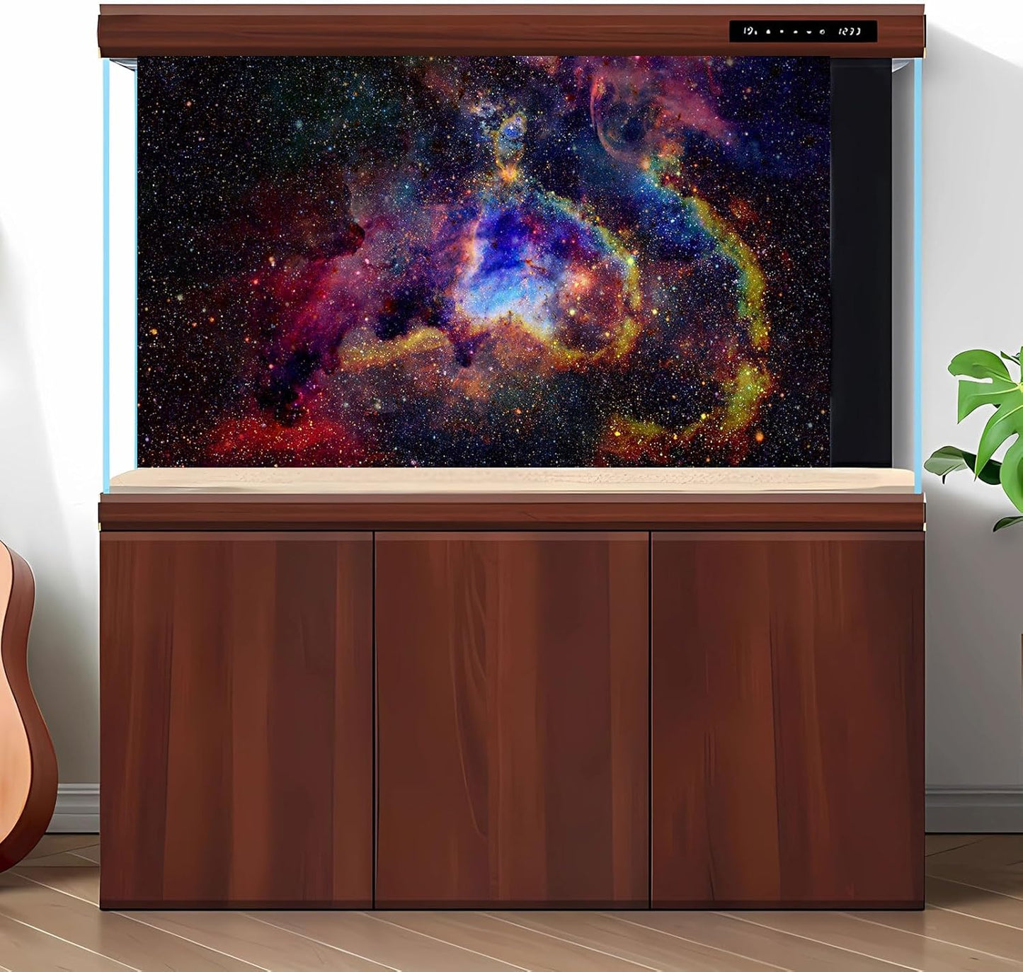 Outer Space Aquarium Background Fantasy Alien Planet Nebula and Galaxies Terrarium Background Stars Nebula Atmosphere Fish Tank Background Outer Space Reptile Tank Background 60x24in