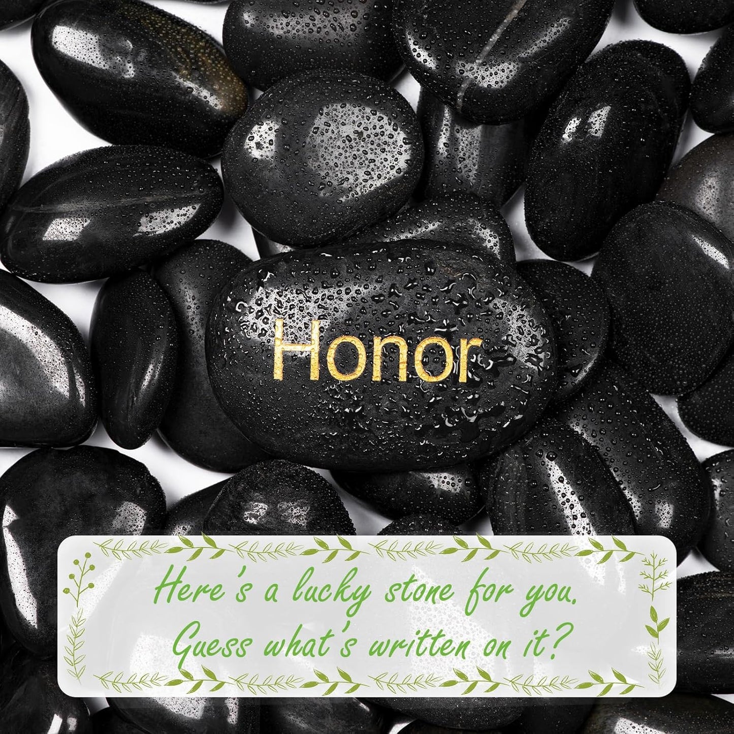 20lbs Natural River Rocks, High-Polished Pebbles for Plants Garden, 1-2 inch Decorative Stones, Ideal for Fish Tank, Vases, Crafting, Home Decor and Garden Landscaping Rocks,Black