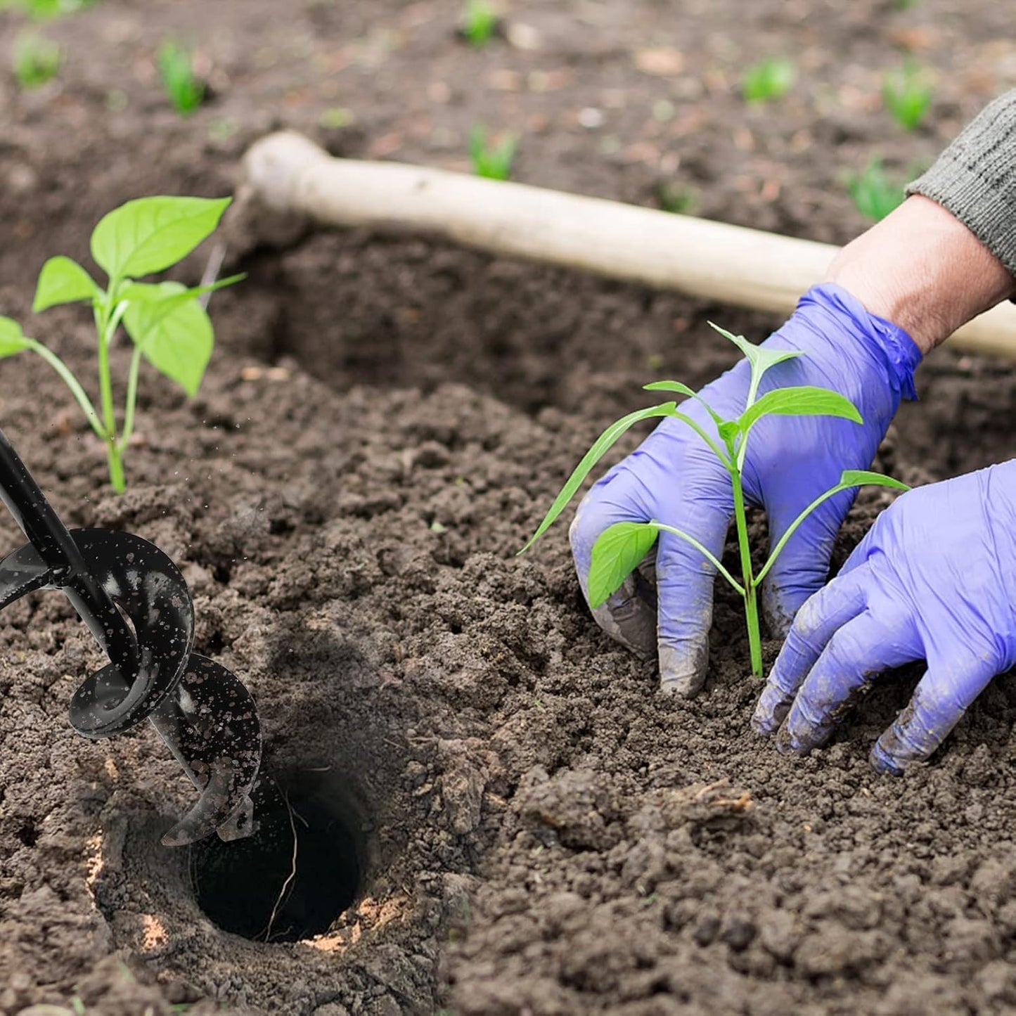 Garden Auger Drill Bit for Planting – 1.6x9 Inch Garden Auger,Rapid Planter Bulb & Bedding Plant Auger for 3/8" Hex Drive Drill – Ideal Bulb Planter Tool for Tulips