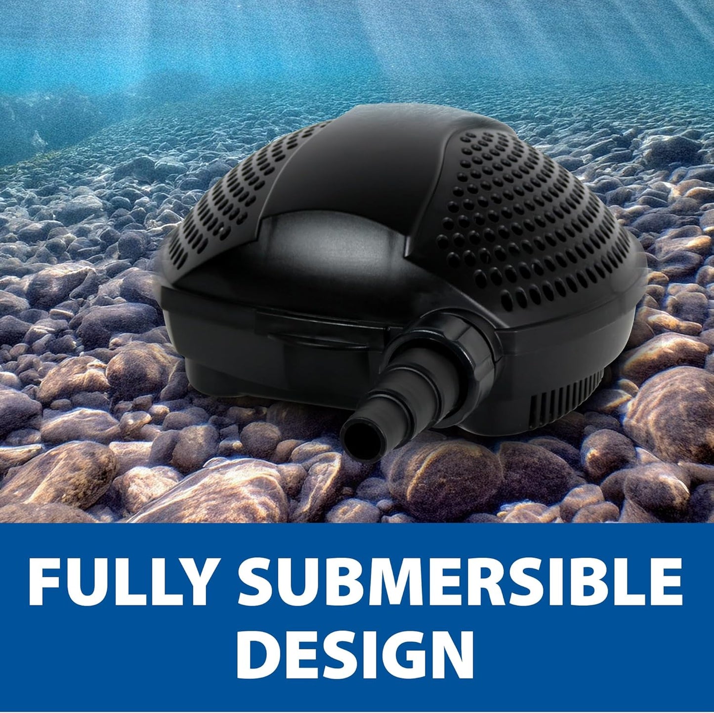 The Pond Guy SolidFlo G2 Submersible Pump for Small Ponds, Water Gardens & Waterfalls, Quiet, Durable, and Efficient Flow, Easy DIY Setup, 2650 GPH