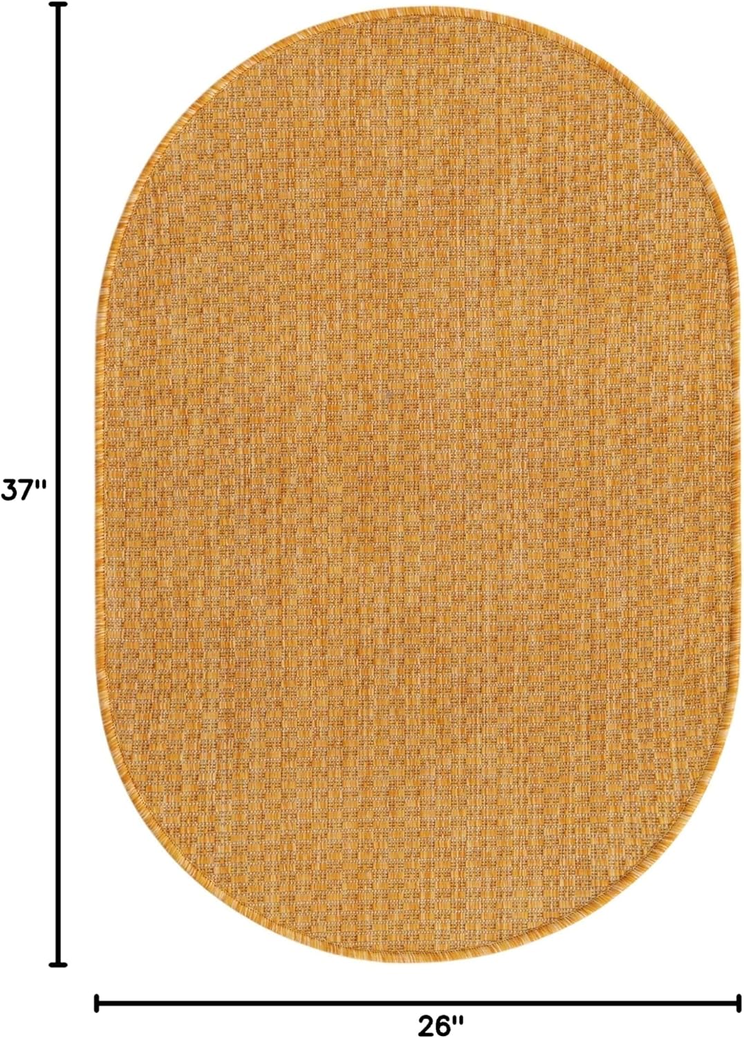 Unique Loom Collection Casual Transitional Solid Heathered Indoor/Outdoor Flatweave Area Rug (2' 2" x 3' 1" Oval, Corn Harvest Yellow)