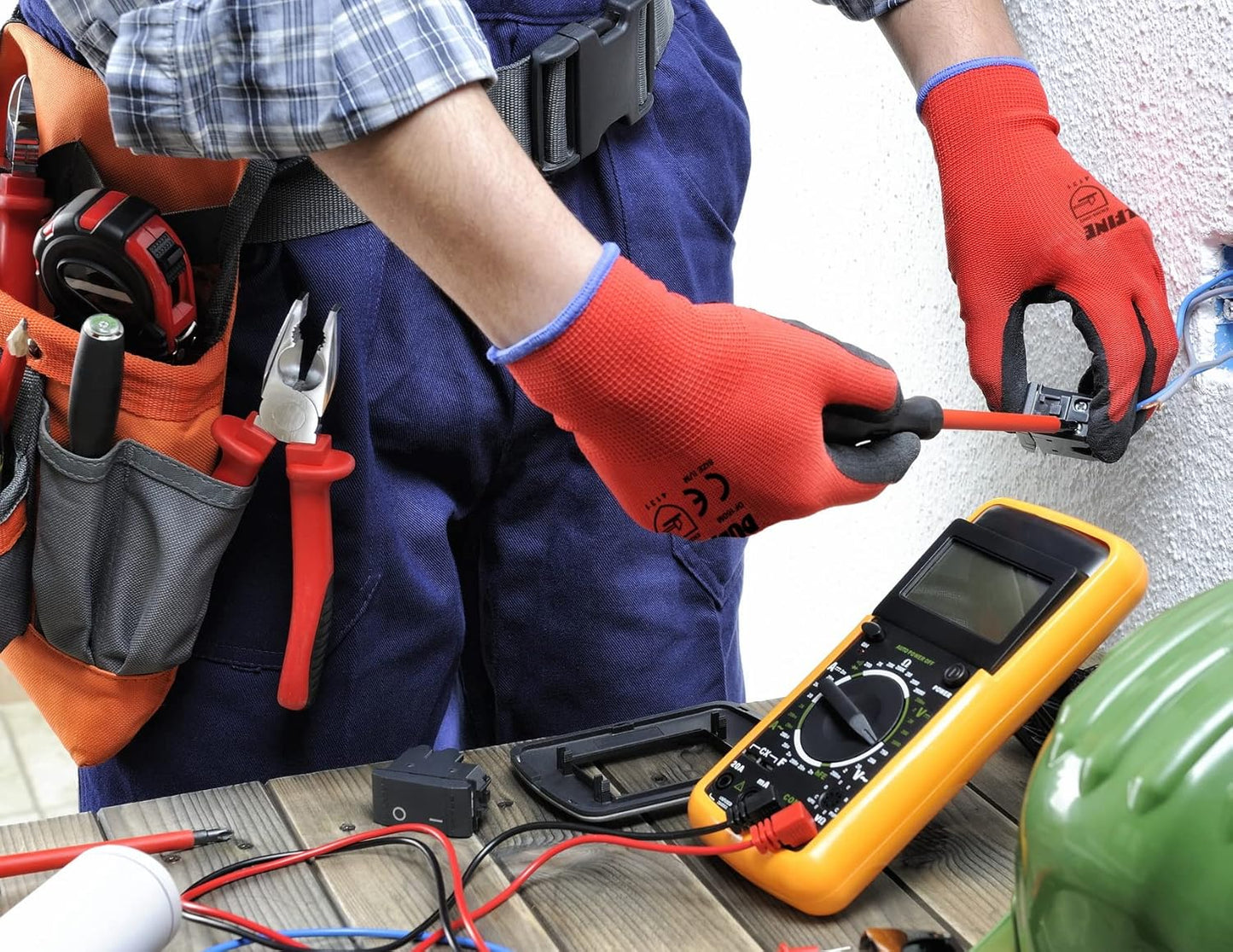 DULFINE Safety Work Gloves PU Coated-60 Pairs,Red Seamless Knit Glove with Polyurethane Coated Smooth Grip on Palm & Fingers, for Men and Women, Ideal for General Duty Work (Extra Large)