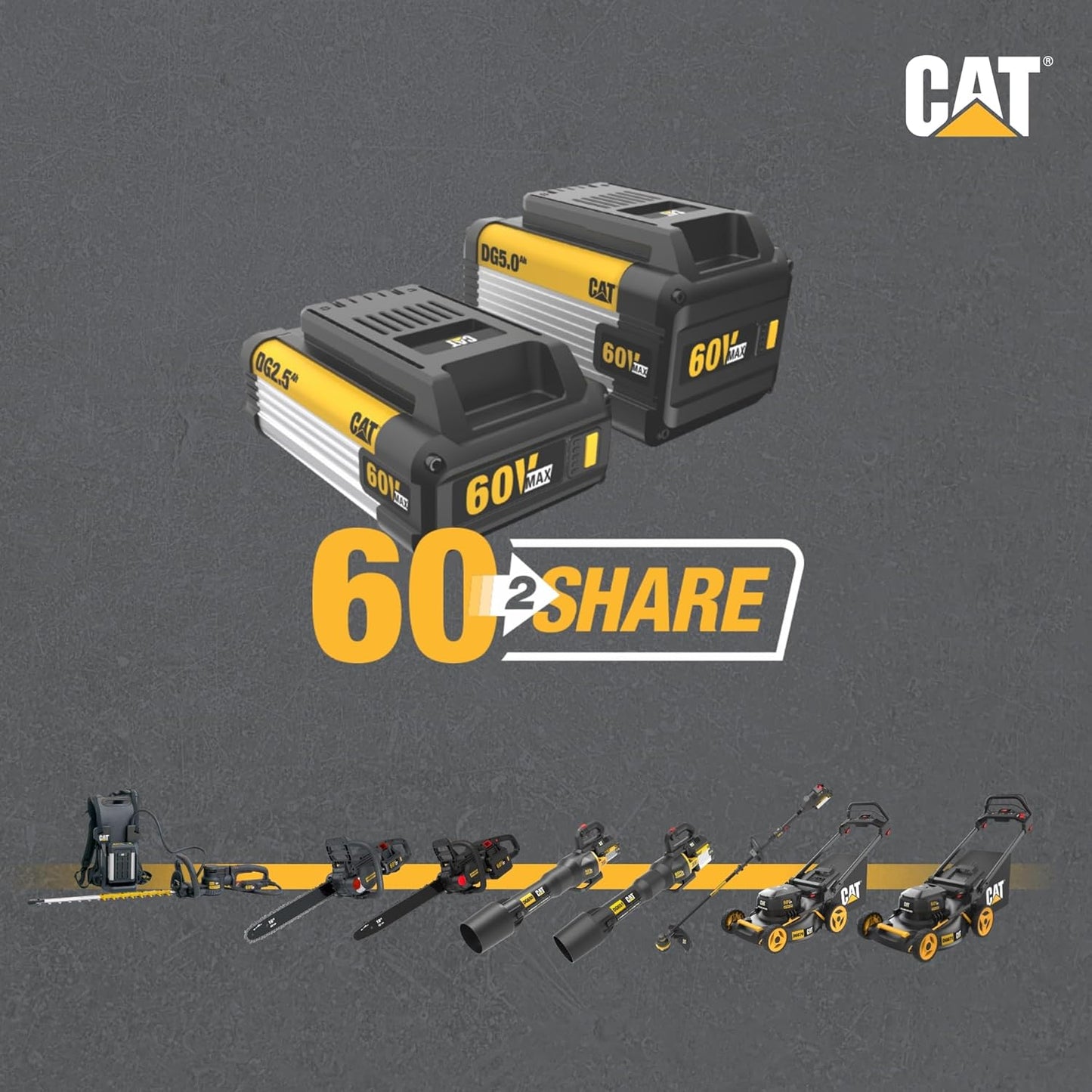 Cat DG610 60V 15” Brushless String Trimmer Cordless with Dual Line Bump Feed Head, Edger with Quick Line Load, Weed Trimmer with ECO Mode for Extended Runtime – Battery & Charger Included