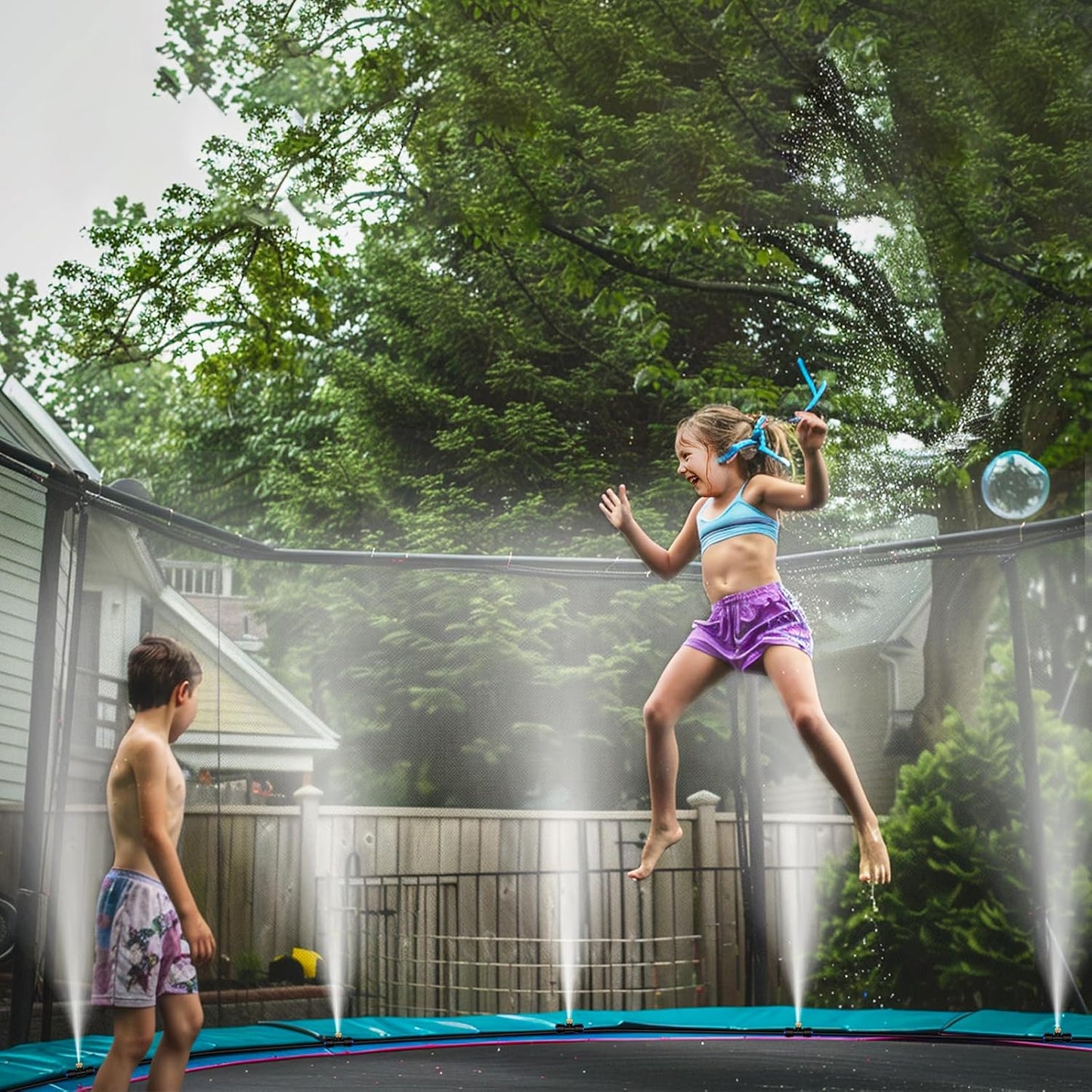 GOXAWEE Misting System, 59FT (18M) Misting Line + 20 Brass Mist Nozzles + Brass Adapter(3/4"), Misters for Outside Patio Cooling Outdoor Garden Greenhouse Trampoline for Waterpark