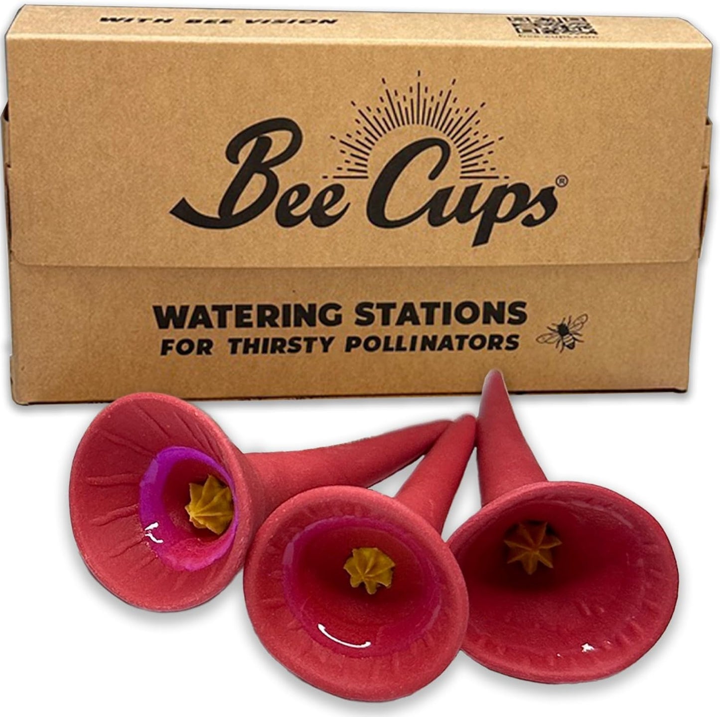 3 Pack, Bee Watering Station, Butterfly Feeder, Bee Feeder, Garden Decor, Bee Decor, Outdoor Garden Decor, Plastic Free, Handmade from Porcelain (3, Butterfly Special Red)